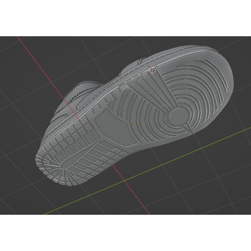 Nike Air Jordan 1 Mid 3D Model – Low-Poly Game Asset, FBX, OBJ, Blender - View 15