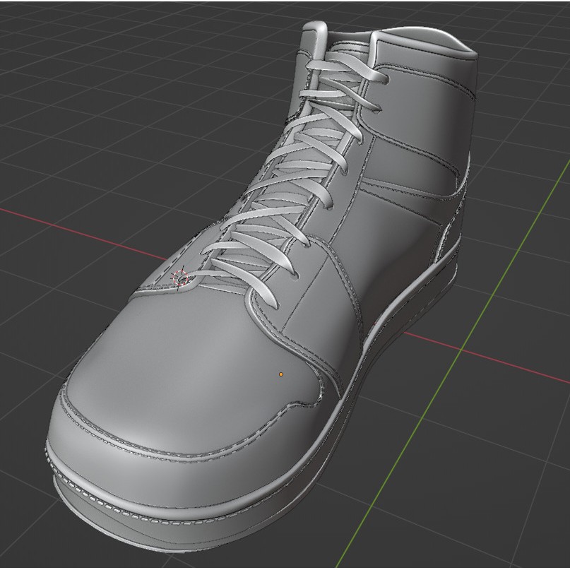 Nike Air Jordan 1 Mid 3D Model – Low-Poly Game Asset, FBX, OBJ, Blender - View 16