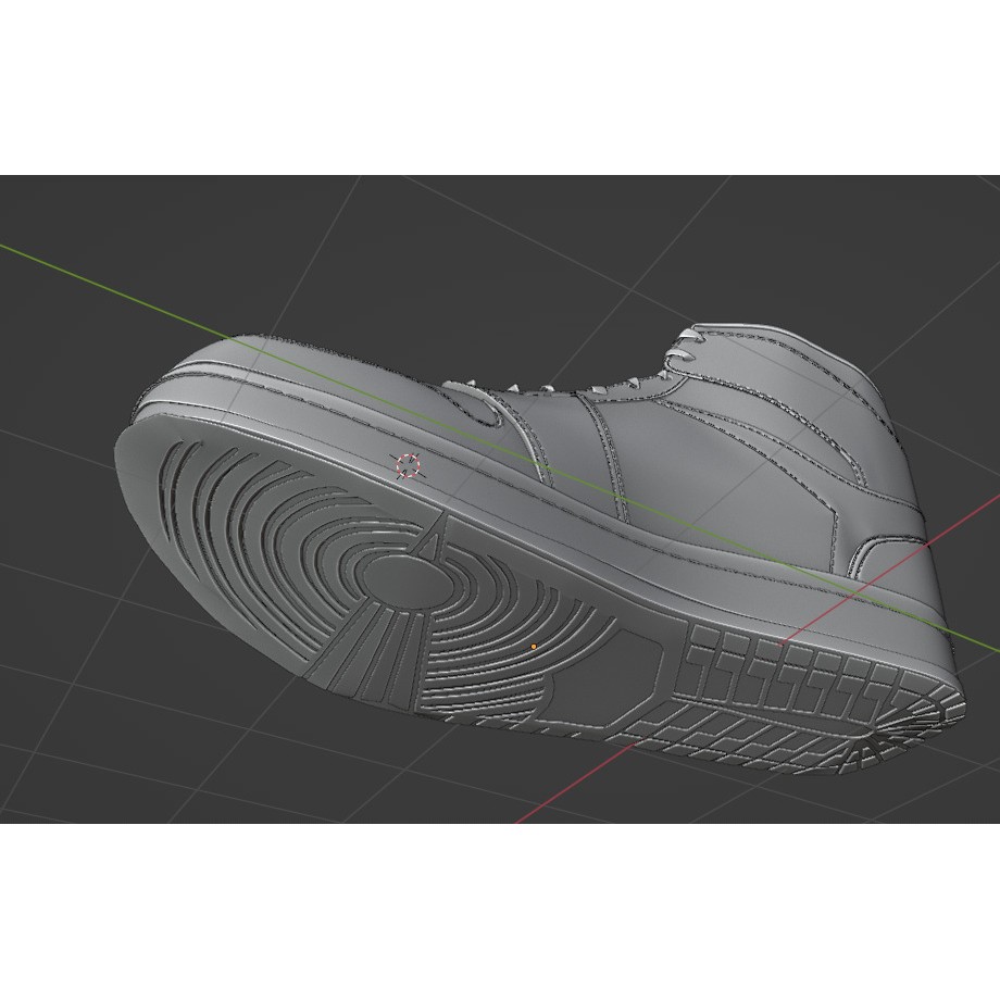 Nike Air Jordan 1 Mid 3D Model – Low-Poly Game Asset, FBX, OBJ, Blender - View 17