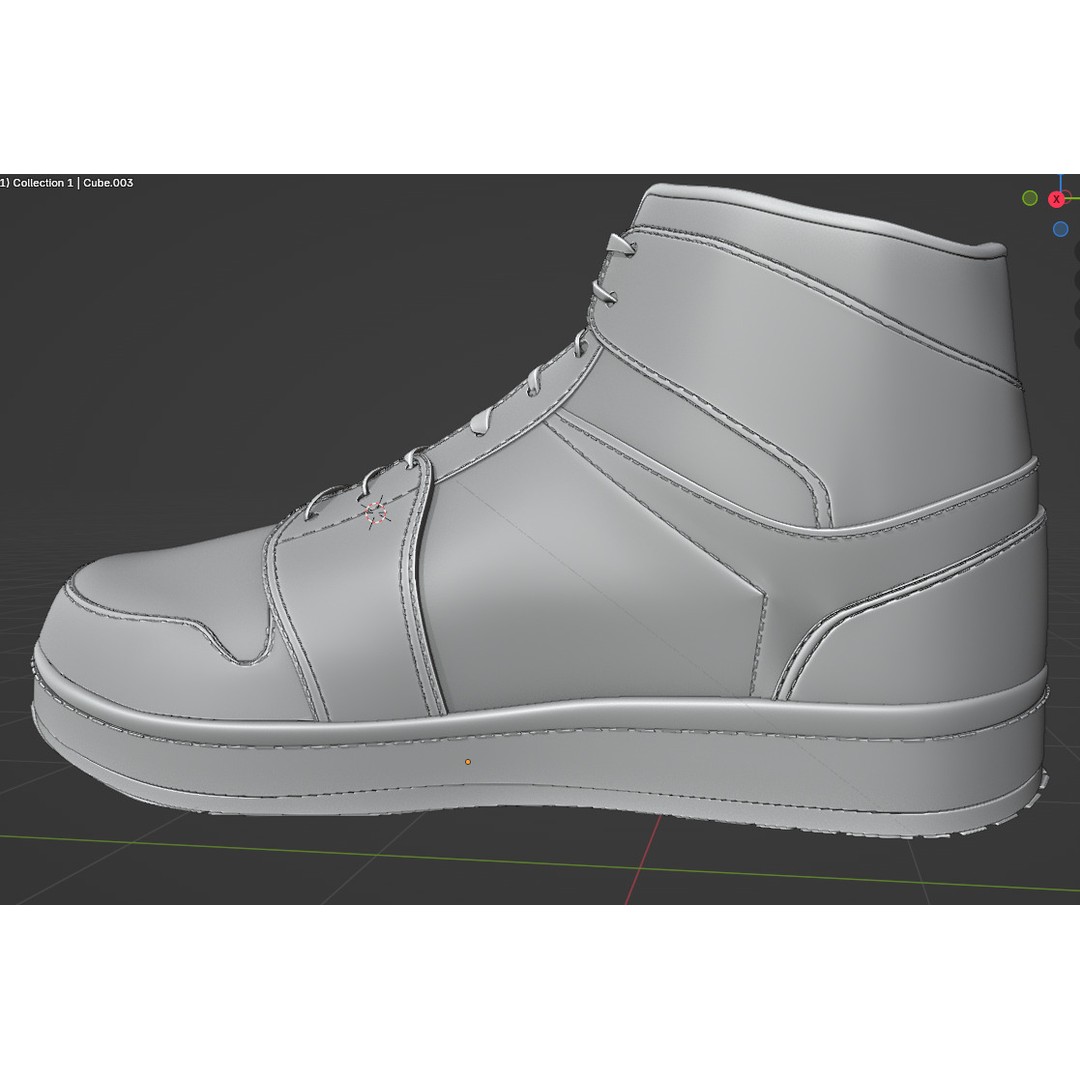 Nike Air Jordan 1 Mid 3D Model – Low-Poly Game Asset, FBX, OBJ, Blender - View 18