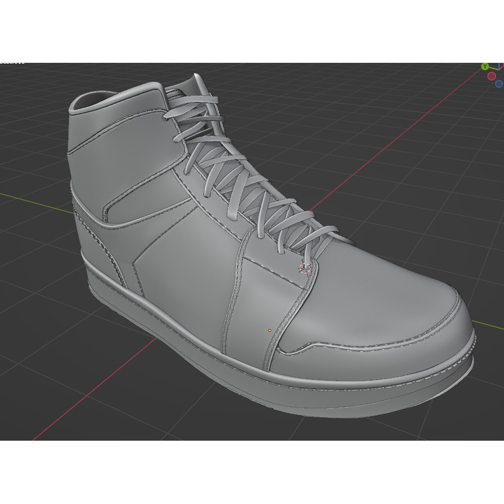 Nike Air Jordan 1 Mid 3D Model – Low-Poly Game Asset, FBX, OBJ, Blender - View 19