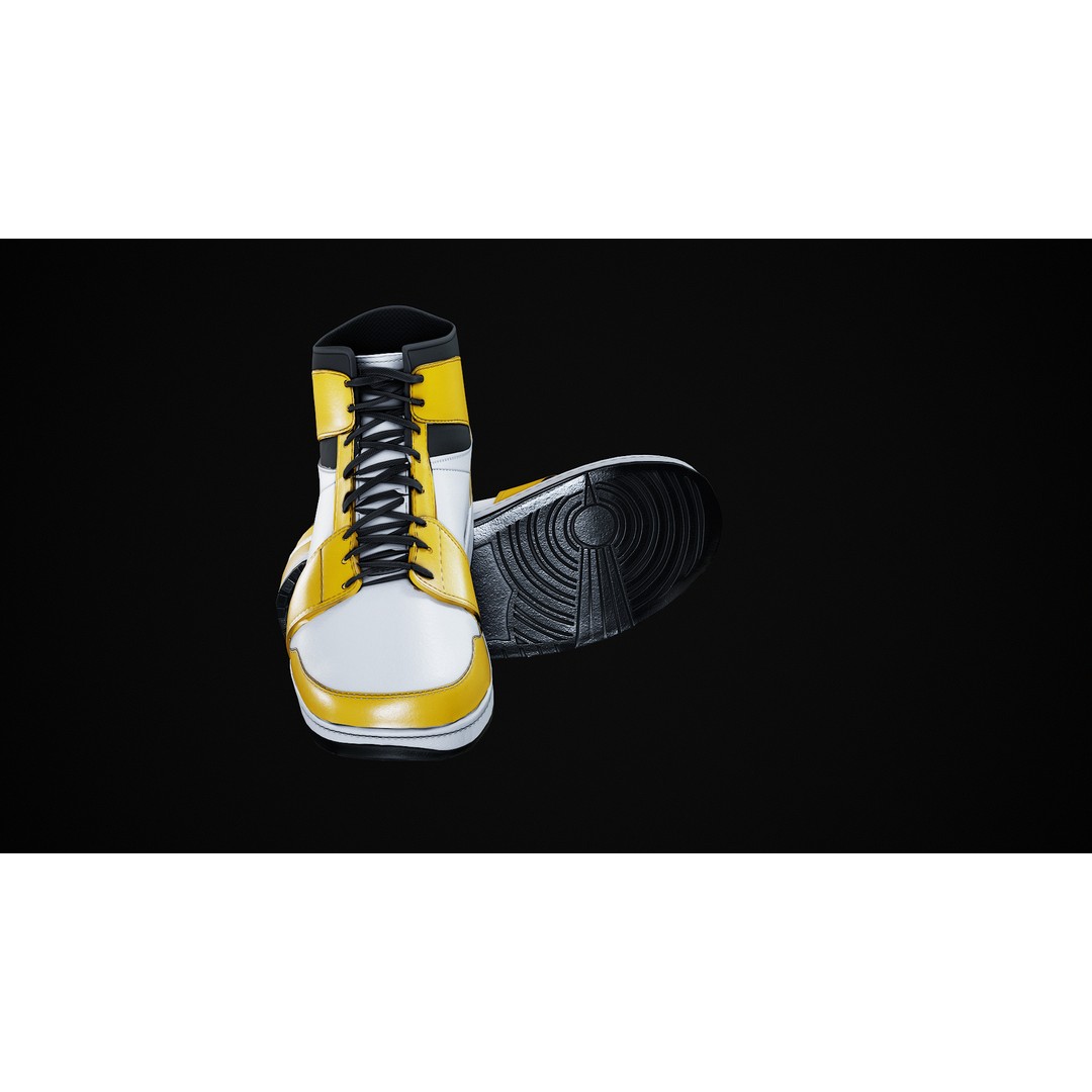 Nike Air Jordan 1 Mid 3D Model – Low-Poly Game Asset, FBX, OBJ, Blender - View 21