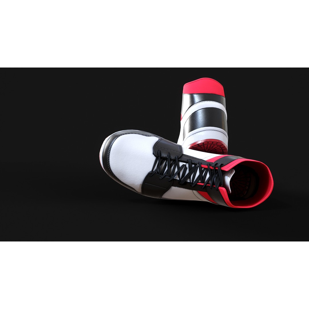 Nike Air Jordan 1 Mid 3D Model – Low-Poly Game Asset, FBX, OBJ, Blender - View 7