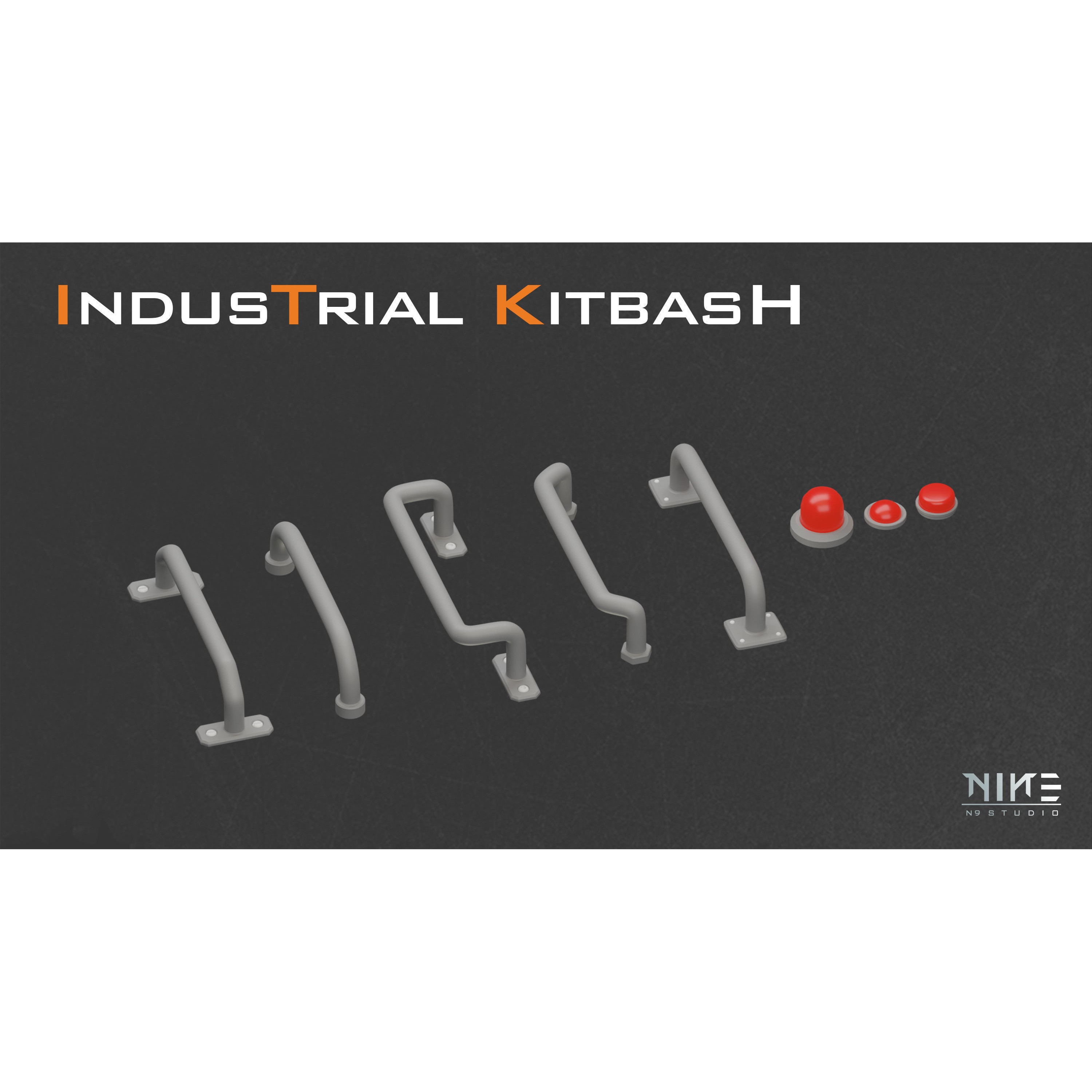 Industrial Control Panel Kitbash - Game-Ready 3D Model - View 10