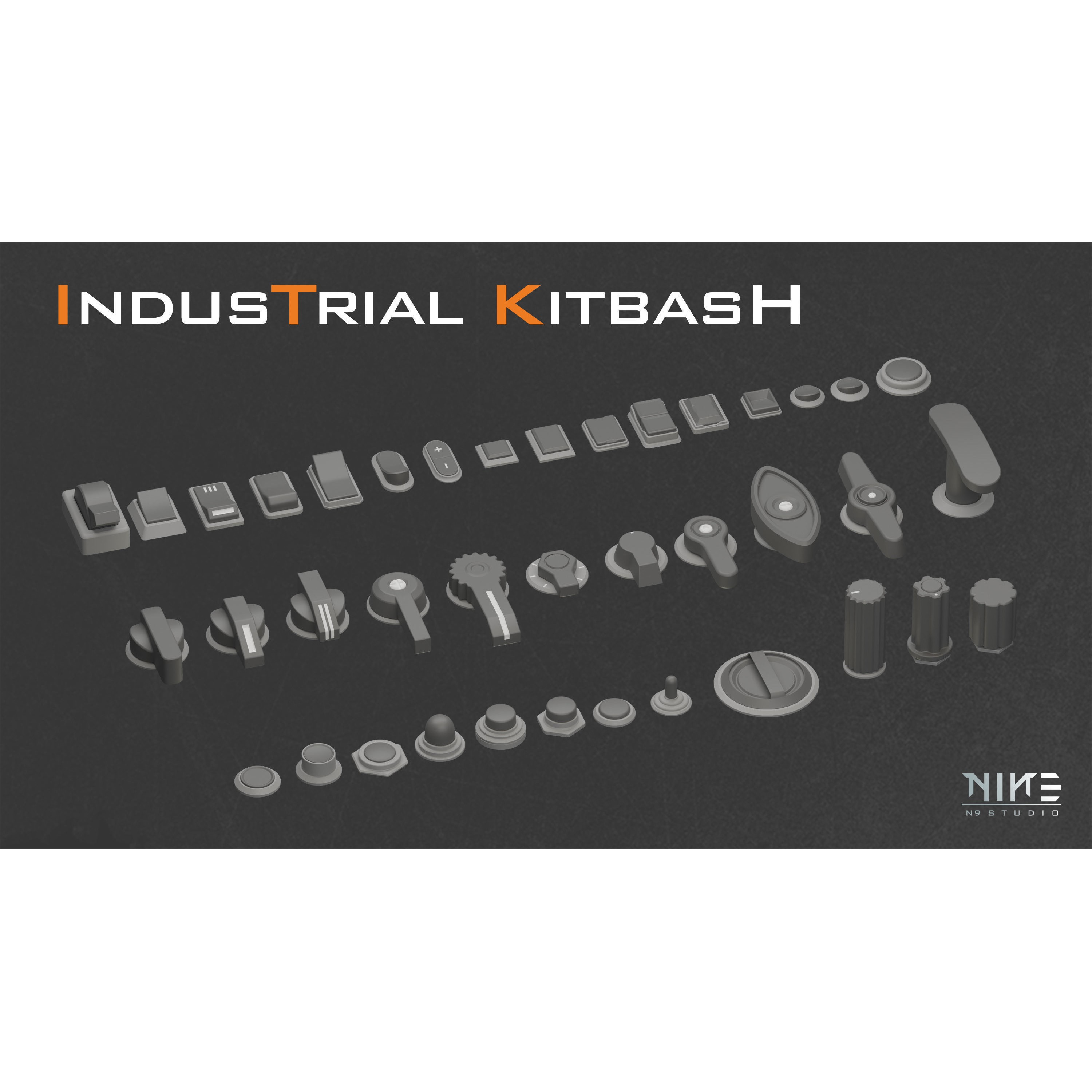 Industrial Control Panel Kitbash - Game-Ready 3D Model - View 6