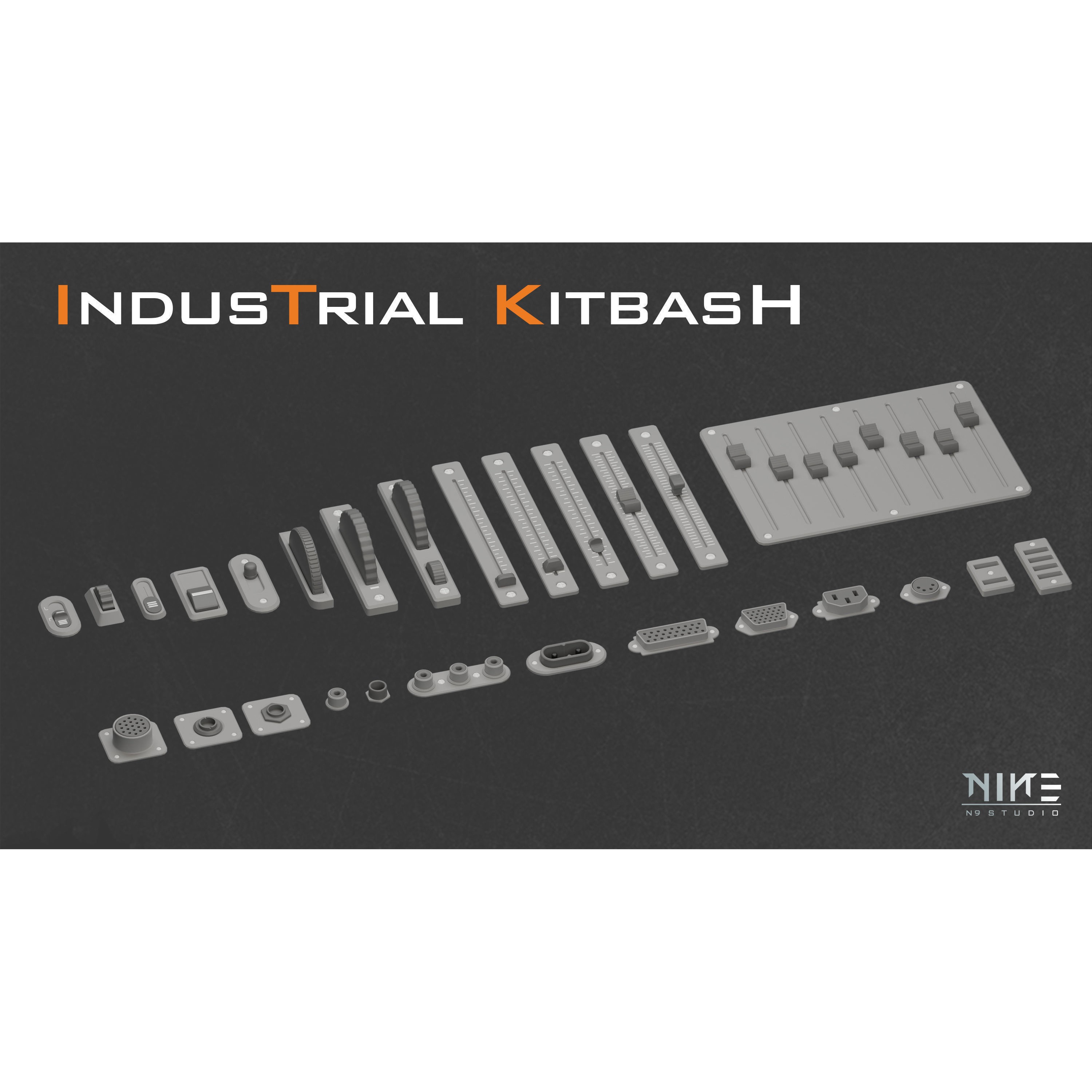 Industrial Control Panel Kitbash - Game-Ready 3D Model - View 7