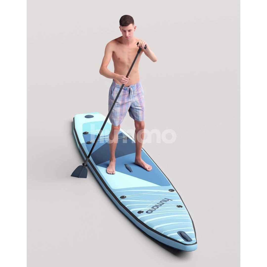 Humano Man SUP 3D Model – Realistic Posed Character, PBR Textures - View 12