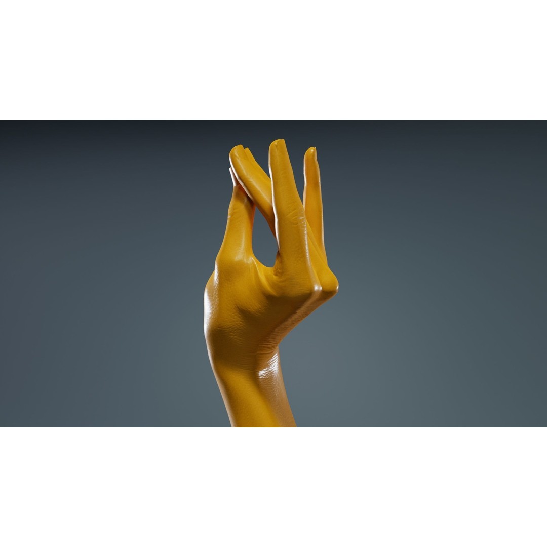 Single Hand 3D Model – Low Poly Character with PBR Textures - View 14