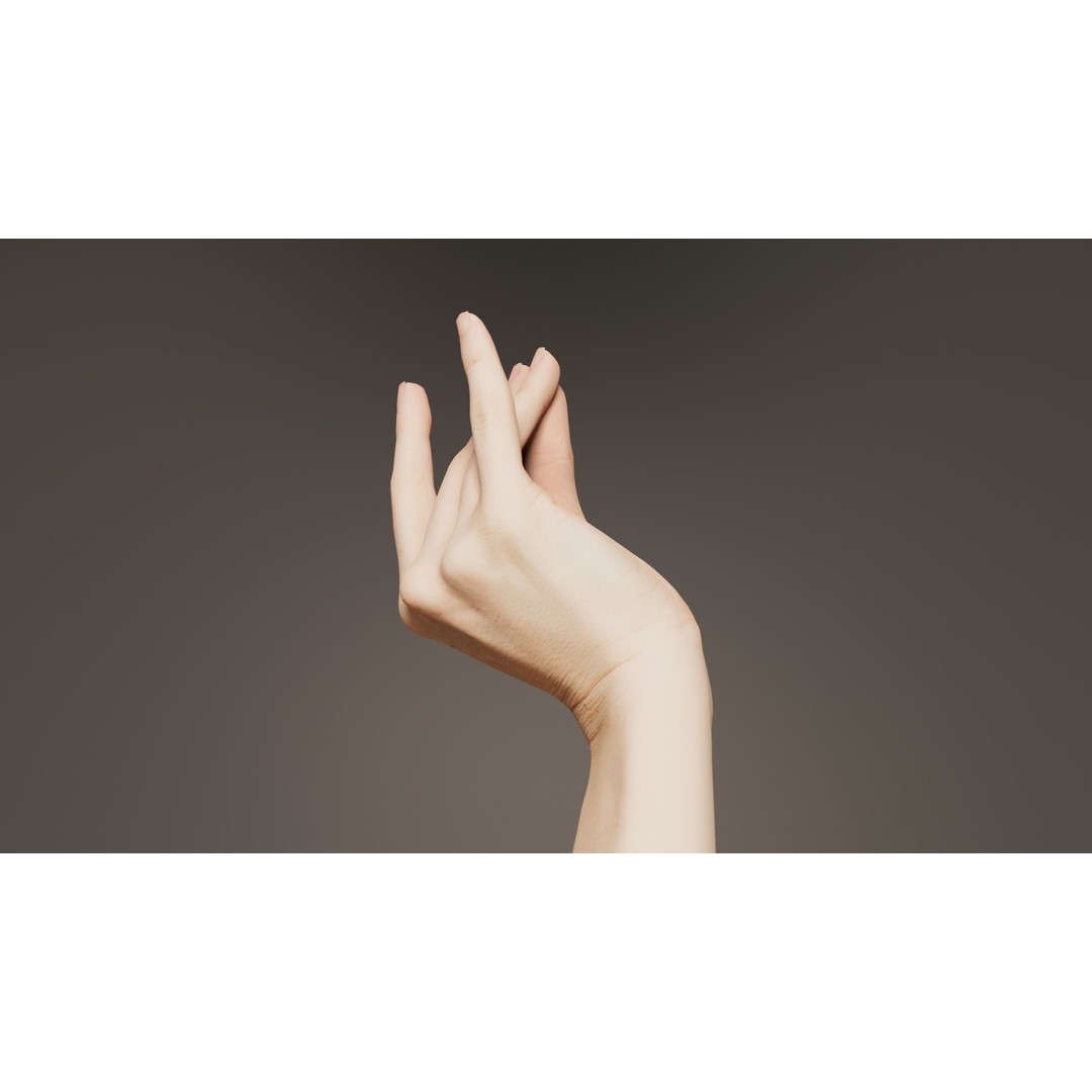 Single Hand 3D Model – Low Poly Character with PBR Textures - View 4