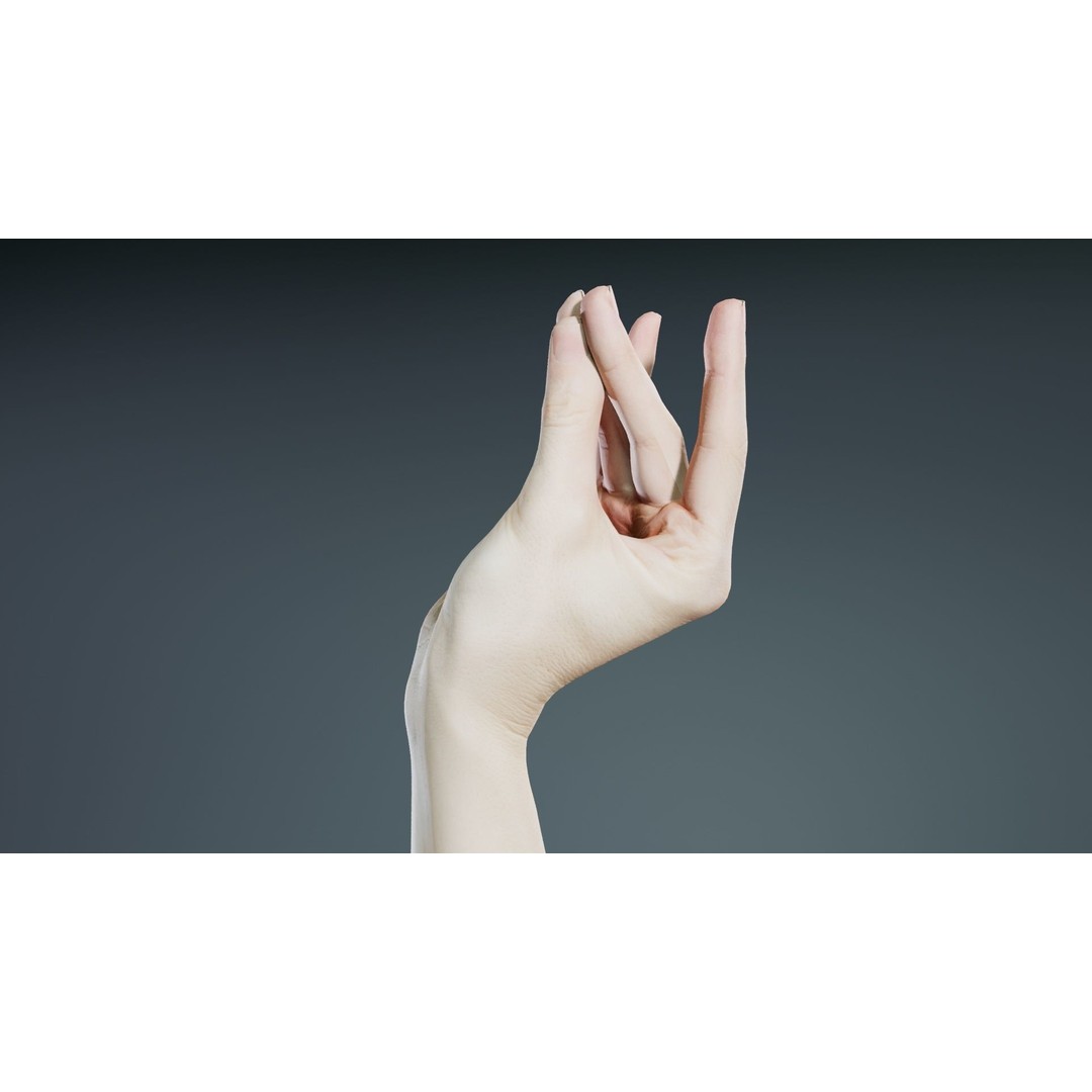 Single Hand 3D Model – Low Poly Character with PBR Textures - View 5