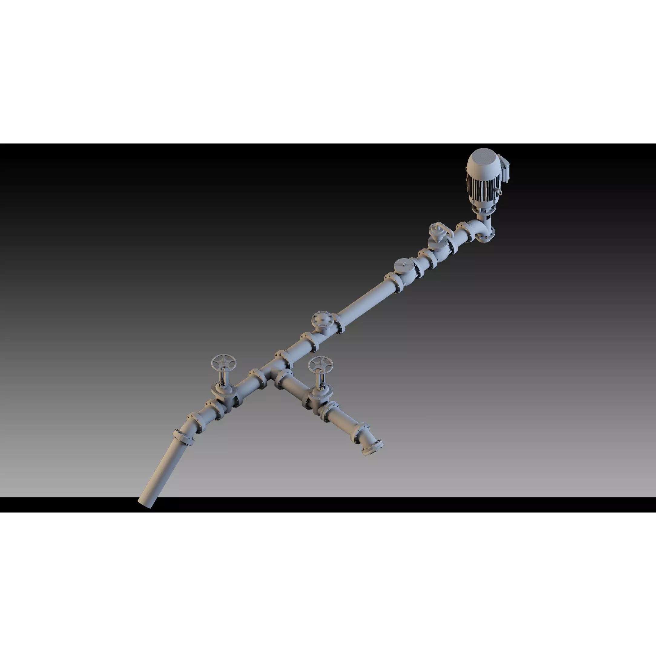 Industrial Pipes - Modular Pipeline System 3D Model