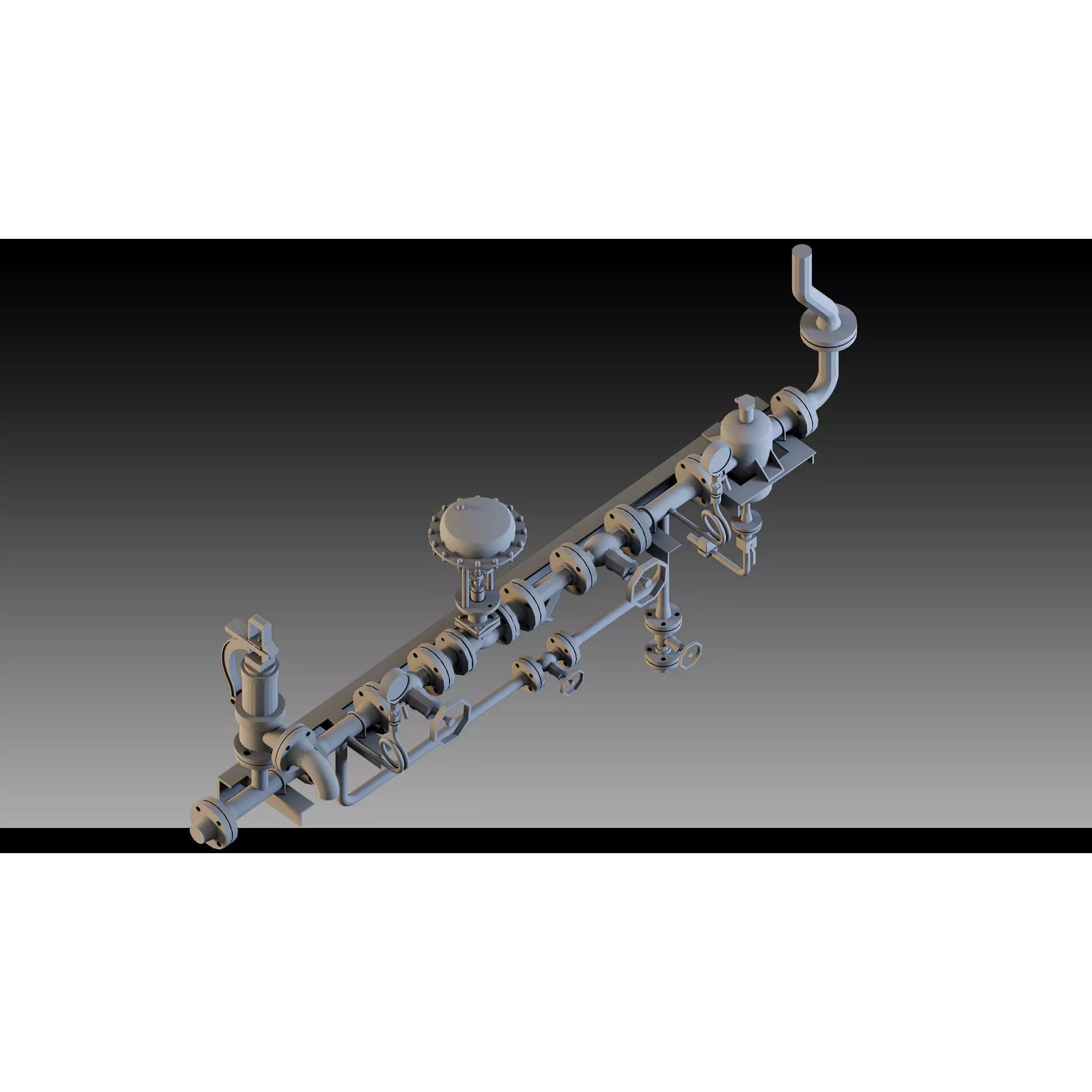 Industrial Pipes - Modular Pipeline System 3D Model - View 4