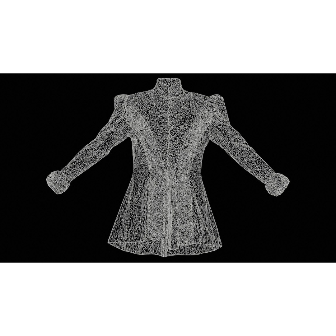 Queen Jacket 3D Model – Low Poly Outerwear with PBR Textures, FBX - View 13