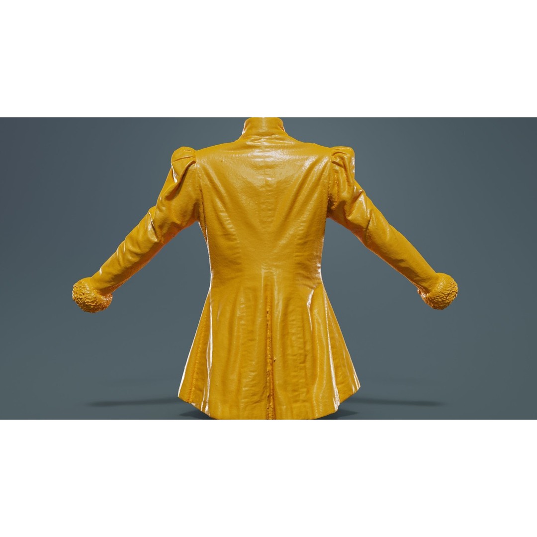 Queen Jacket 3D Model – Low Poly Outerwear with PBR Textures, FBX - View 15