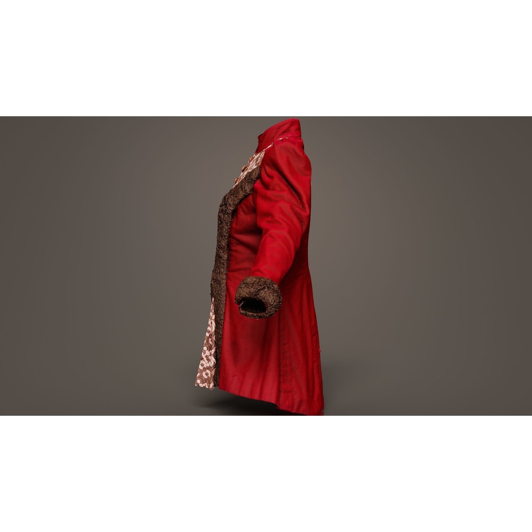 Queen Jacket 3D Model – Low Poly Outerwear with PBR Textures, FBX - View 4