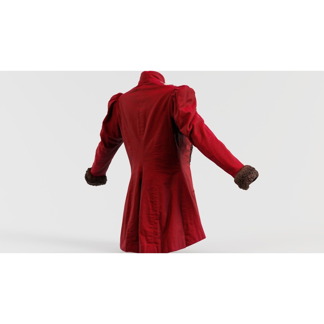 Queen Jacket 3D Model – Low Poly Outerwear with PBR Textures, FBX - View 7