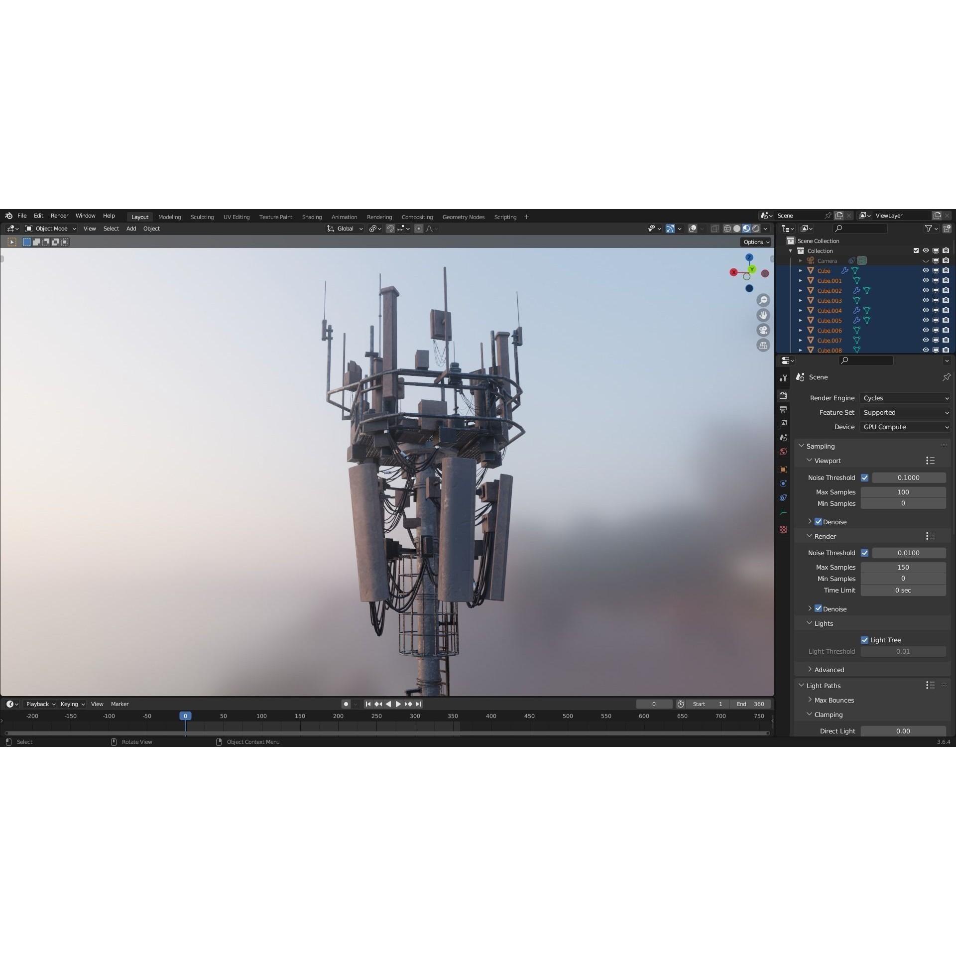 Antenna Tower - Low-Poly Game-Ready 3D Model - View 10