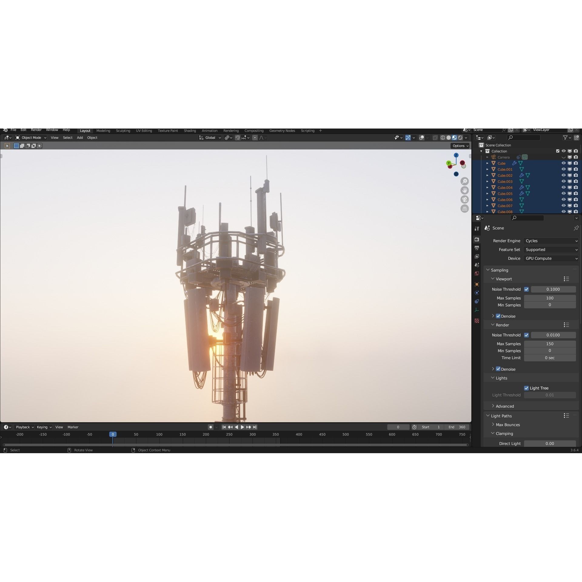 Antenna Tower - Low-Poly Game-Ready 3D Model - View 12