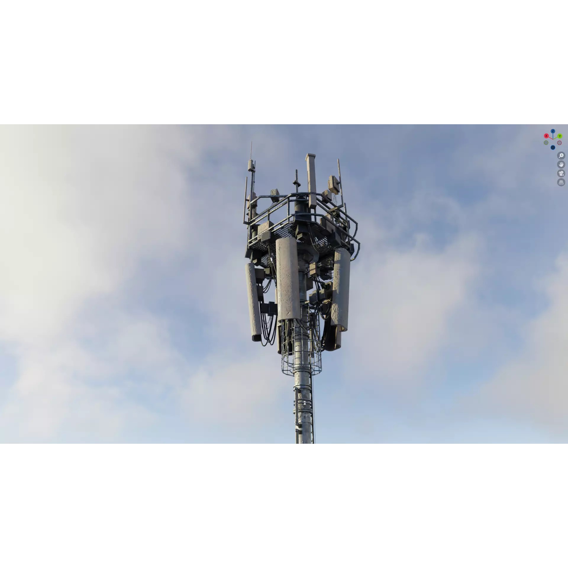 Antenna Tower - Low-Poly Game-Ready 3D Model - View 2