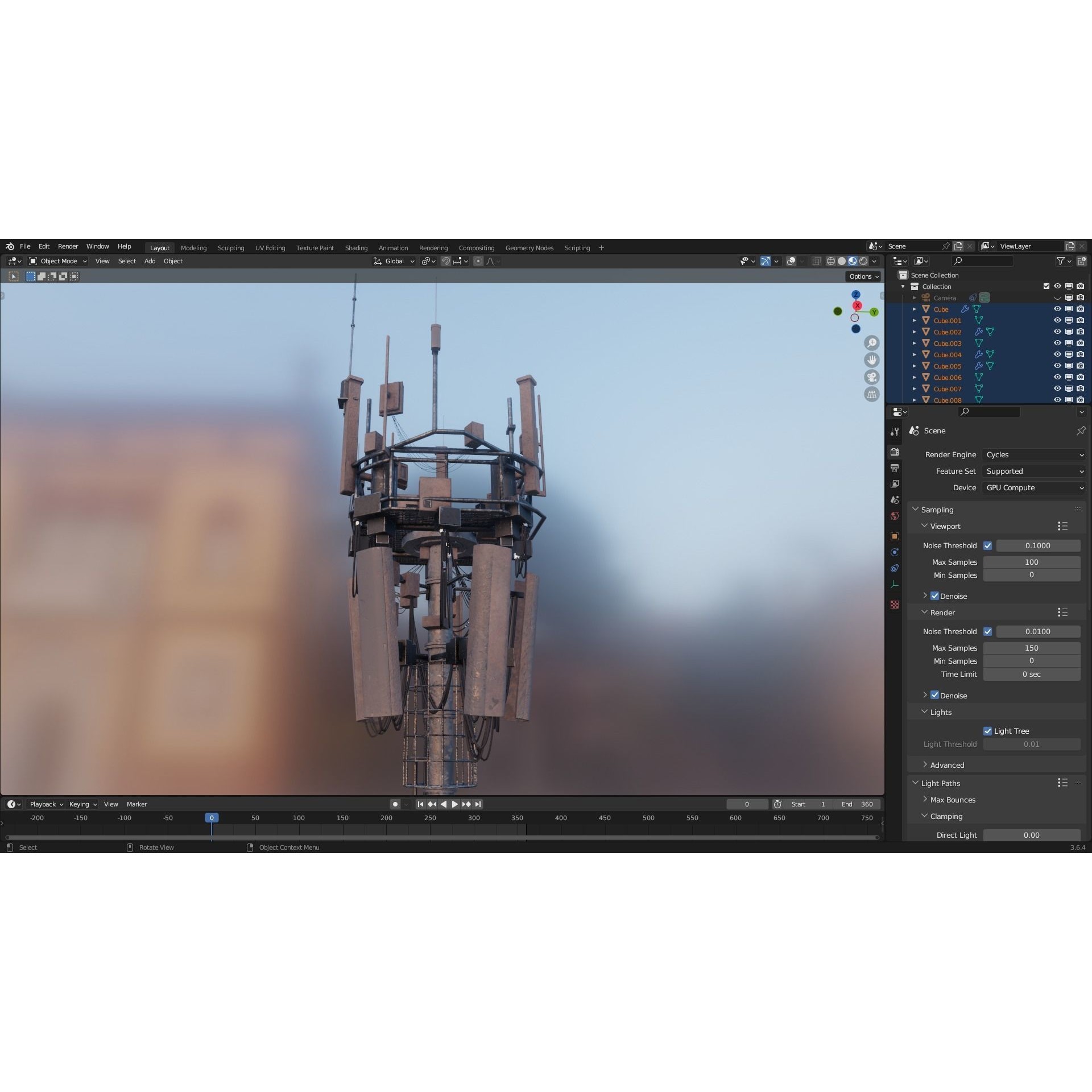 Antenna Tower - Low-Poly Game-Ready 3D Model - View 22