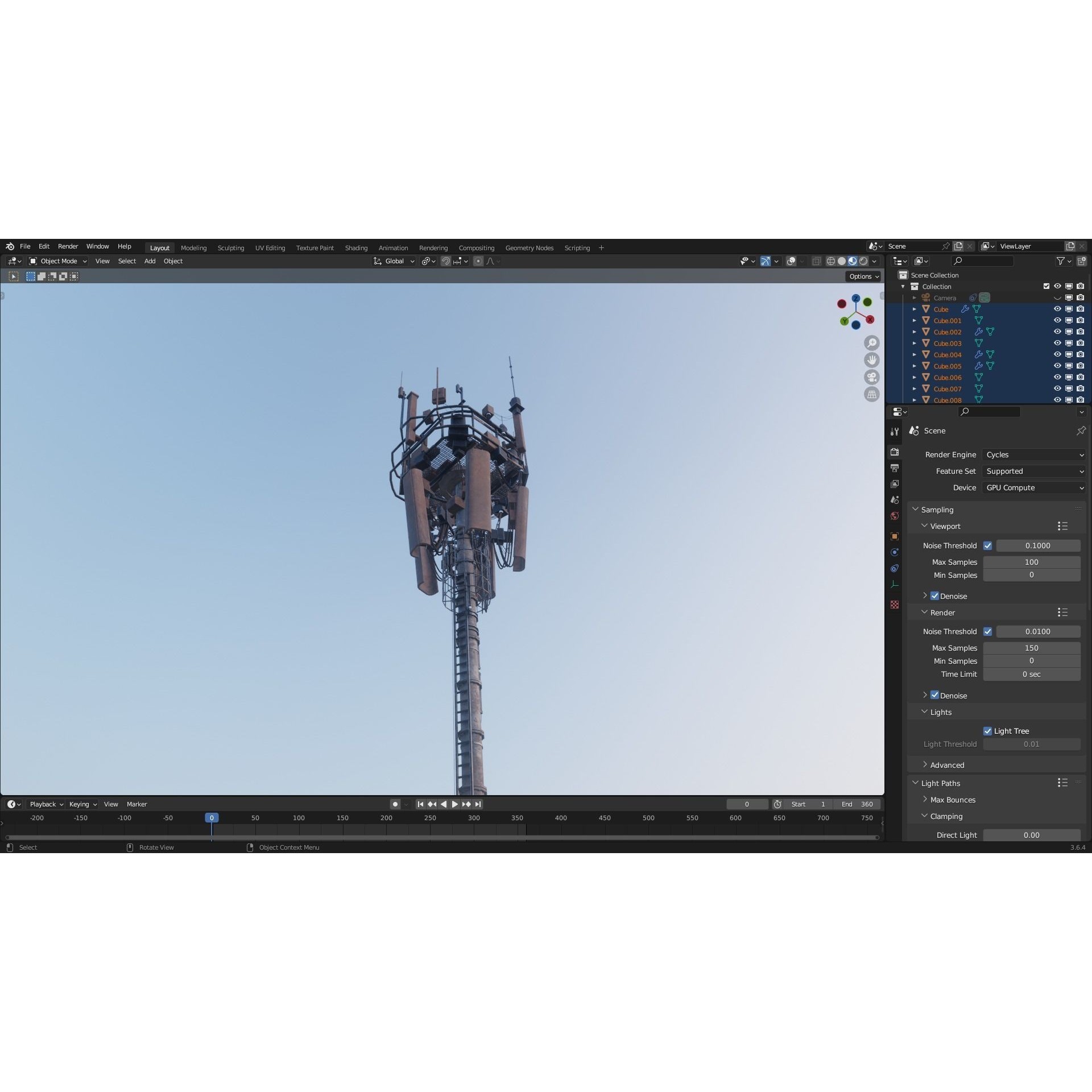 Antenna Tower - Low-Poly Game-Ready 3D Model - View 23