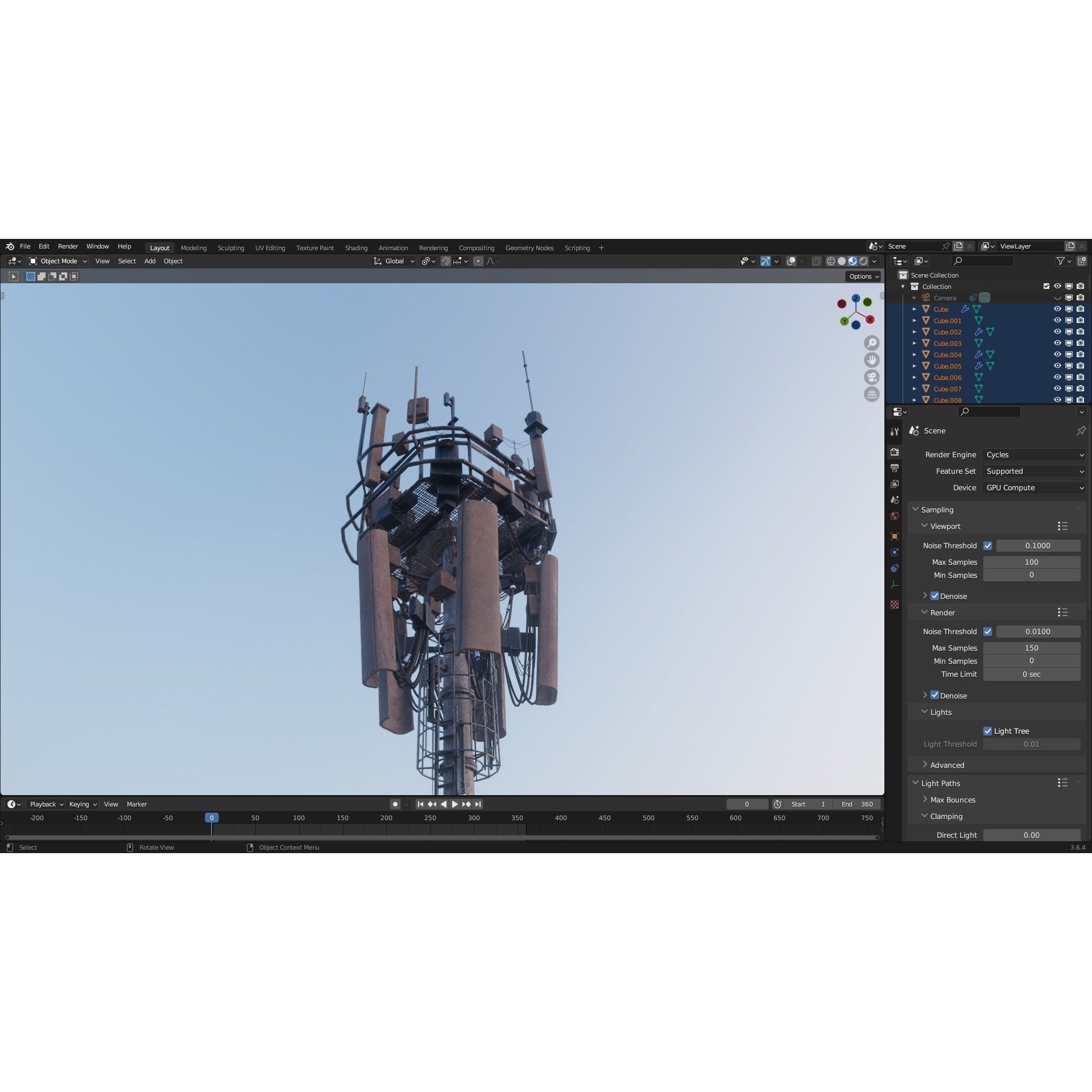 Antenna Tower - Low-Poly Game-Ready 3D Model - View 25