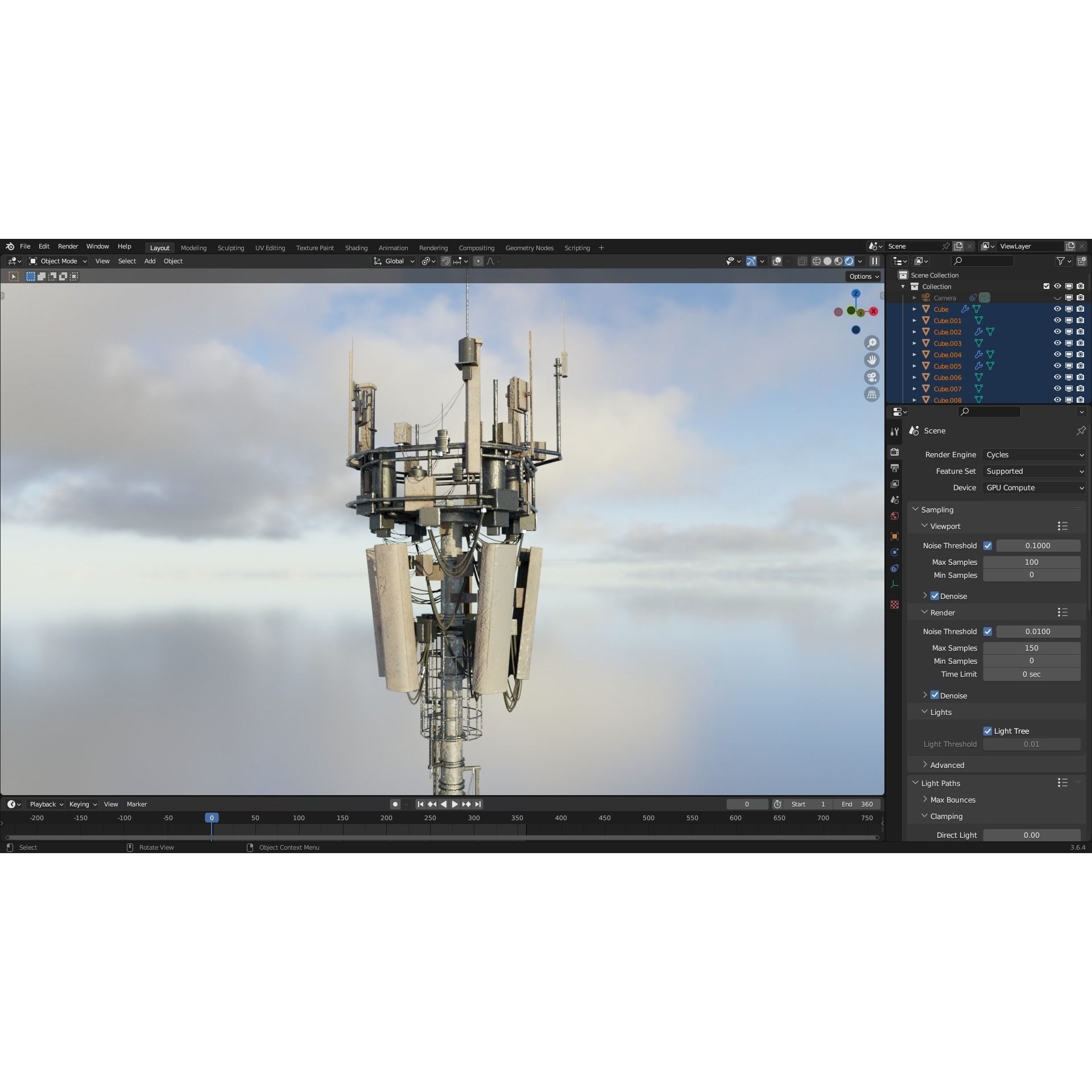 Antenna Tower - Low-Poly Game-Ready 3D Model - View 29