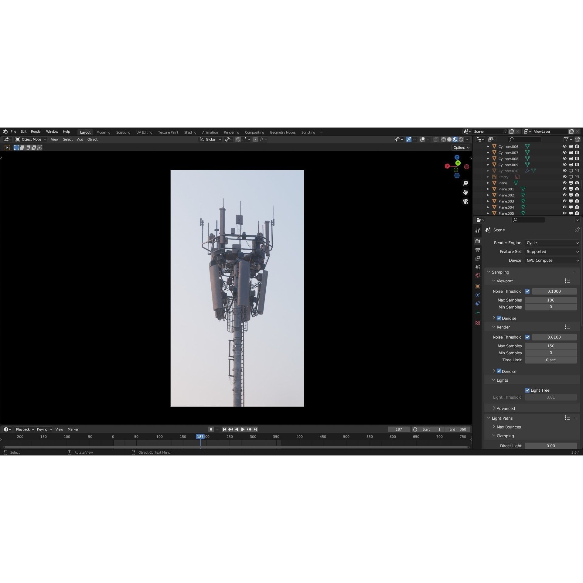 Antenna Tower - Low-Poly Game-Ready 3D Model - View 34
