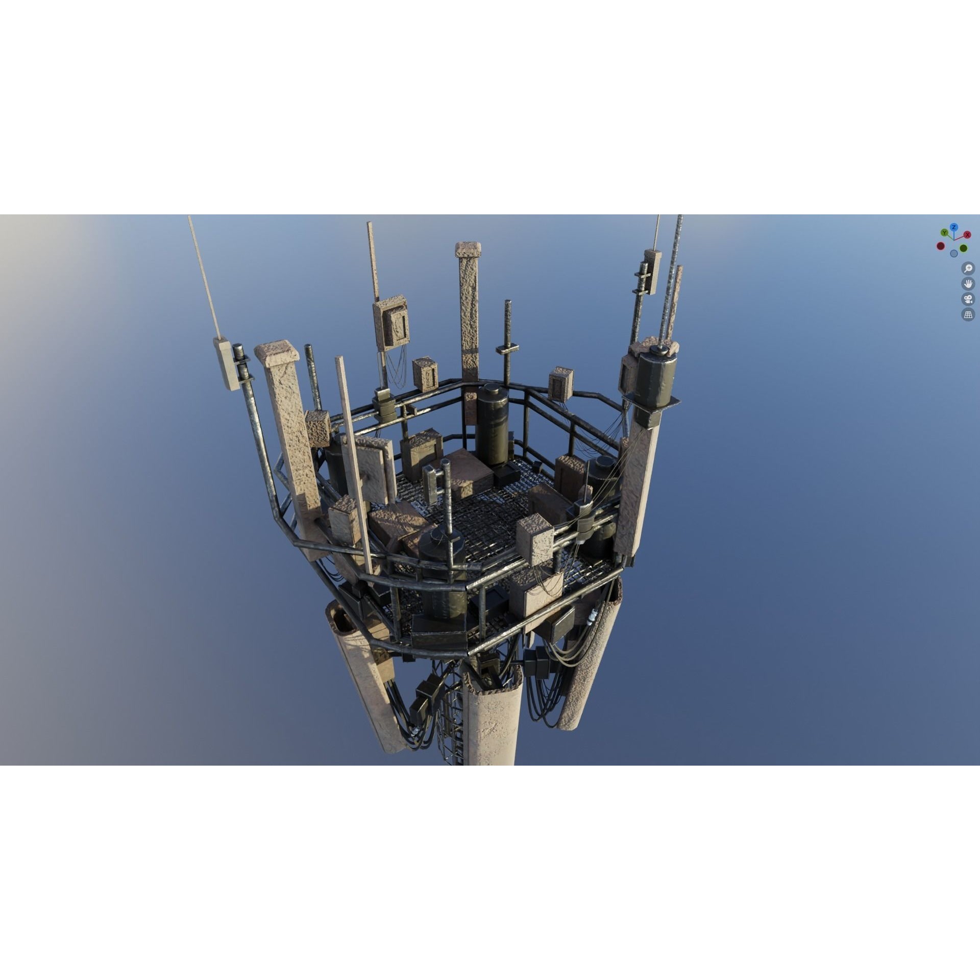 Antenna Tower - Low-Poly Game-Ready 3D Model - View 43