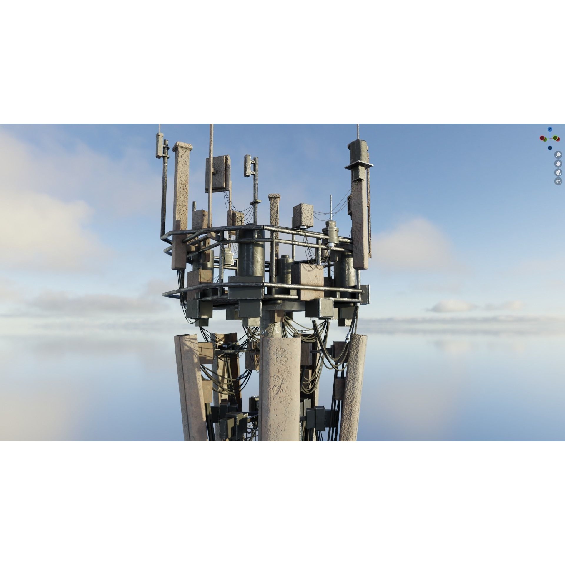 Antenna Tower - Low-Poly Game-Ready 3D Model - View 44