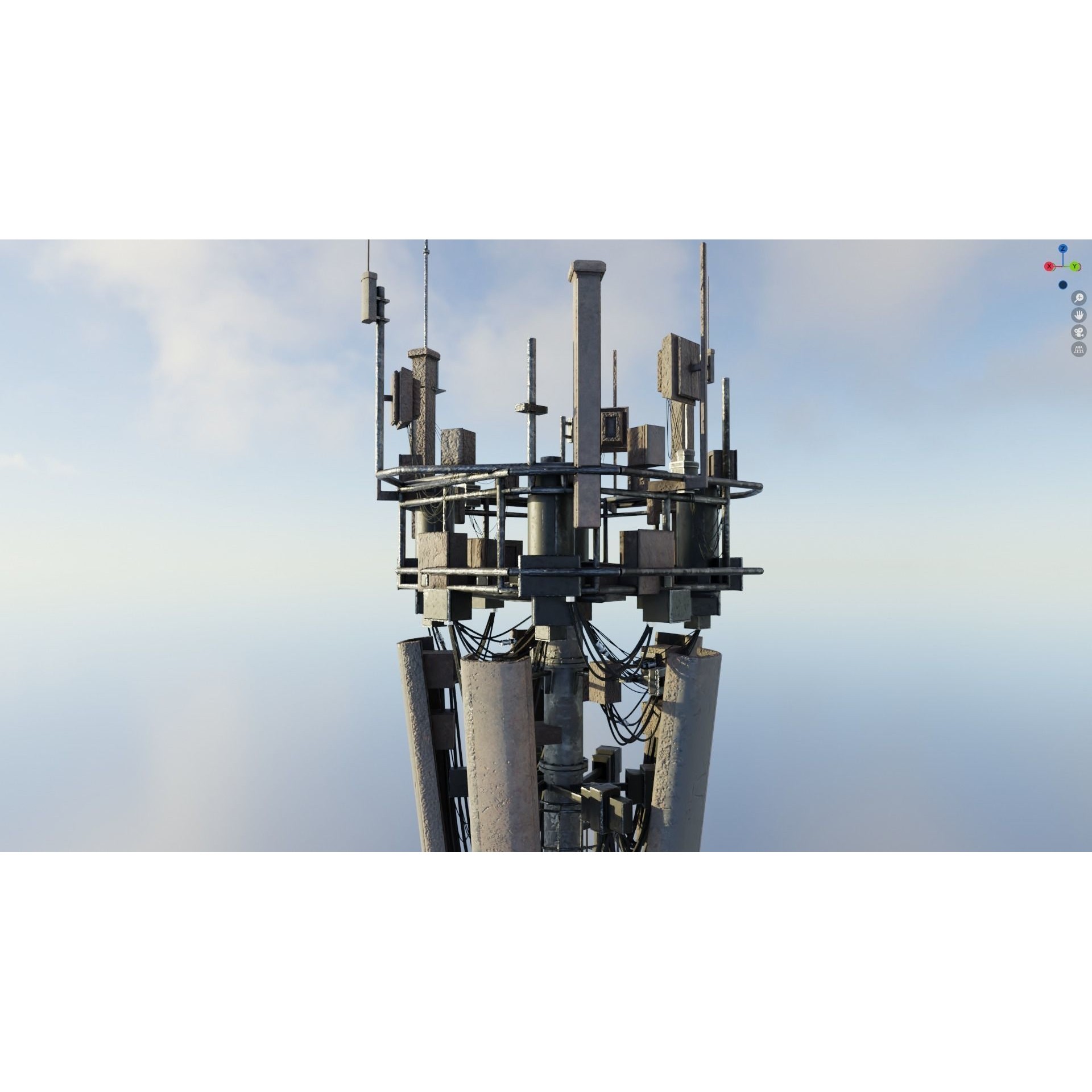 Antenna Tower - Low-Poly Game-Ready 3D Model - View 47