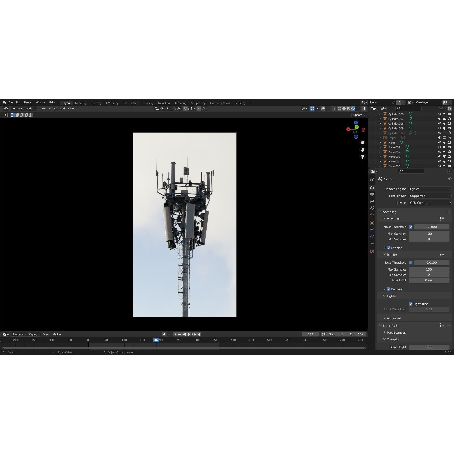Antenna Tower - Low-Poly Game-Ready 3D Model - View 5