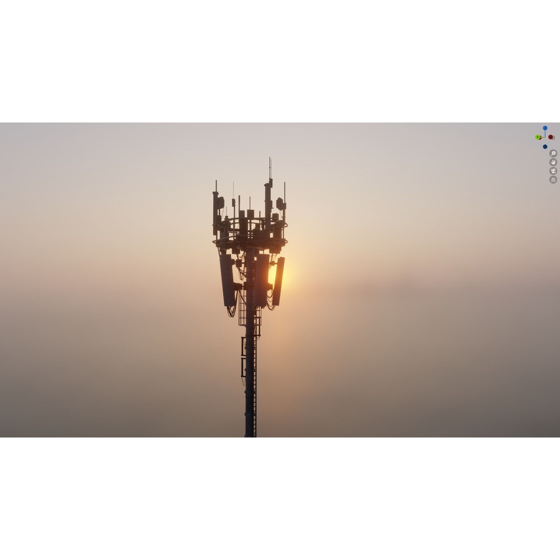 Antenna Tower - Low-Poly Game-Ready 3D Model - View 8