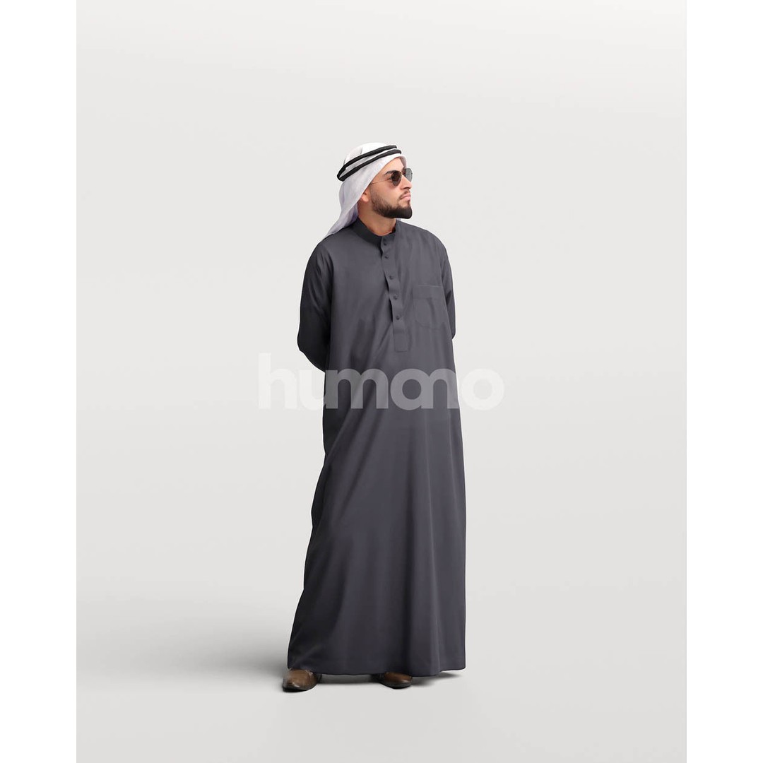 Arab Man in Thobe 3D Model – Realistic Character Asset, PBR Textures - View 13