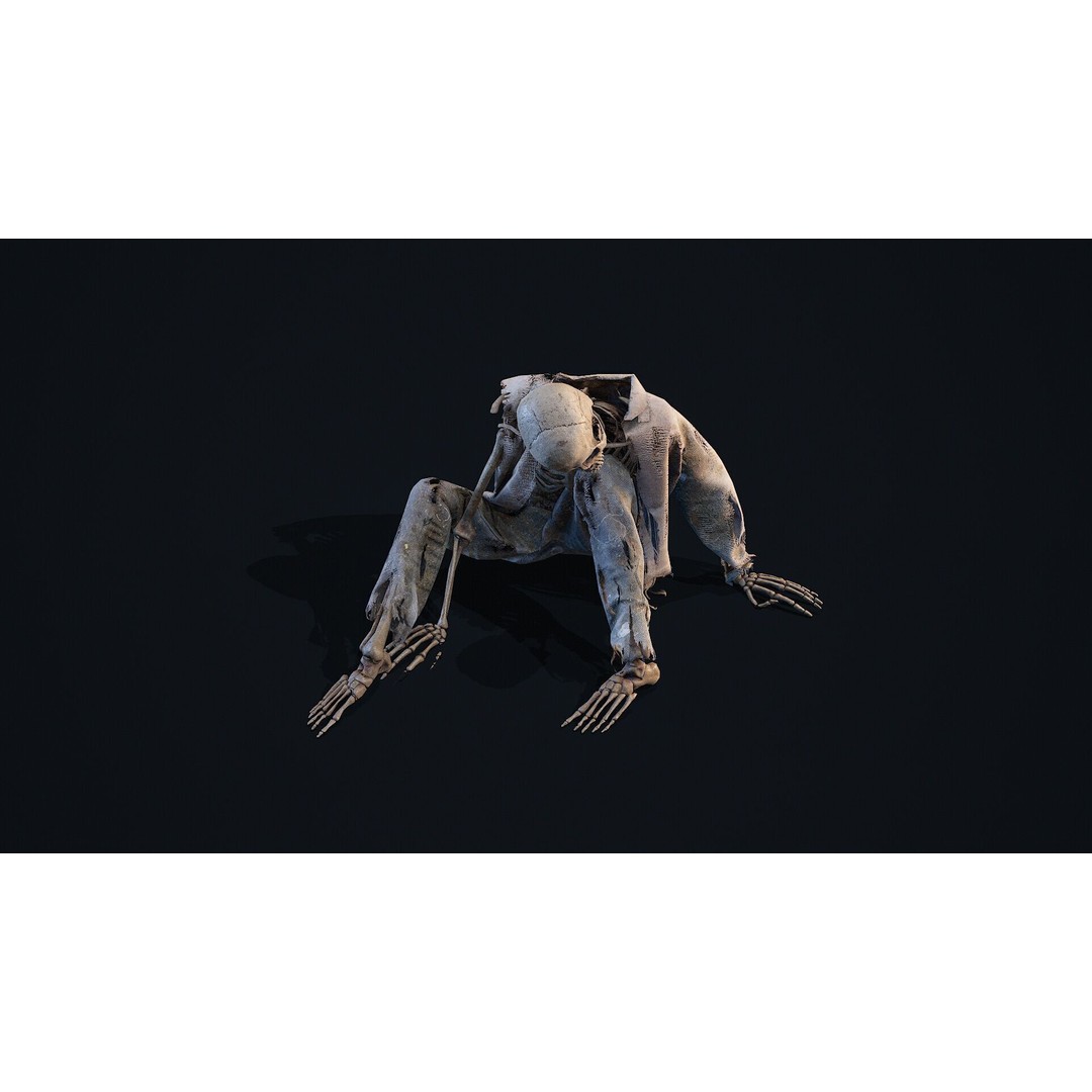 Skeleton Remains 2 3D Model – Low Poly PBR Asset, FBX & OBJ Formats - View 3