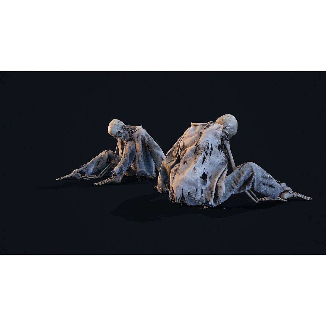 Skeleton Remains 2 3D Model – Low Poly PBR Asset, FBX & OBJ Formats - View 5