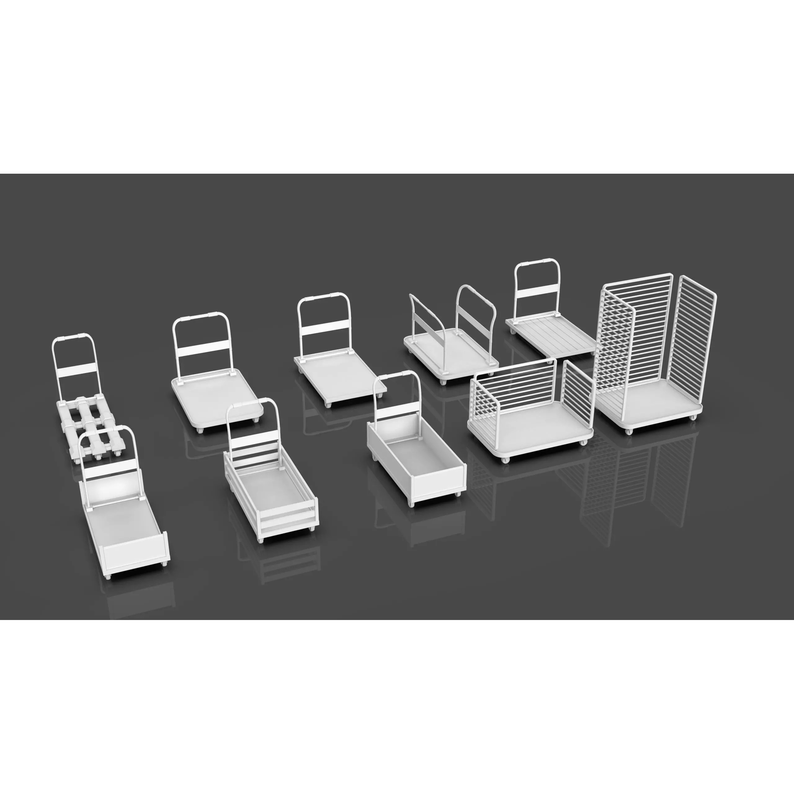 Bookshelf-Bunk Bed-Trolley Combo Pack - Low-Poly Game-Ready 3D Model - View 22