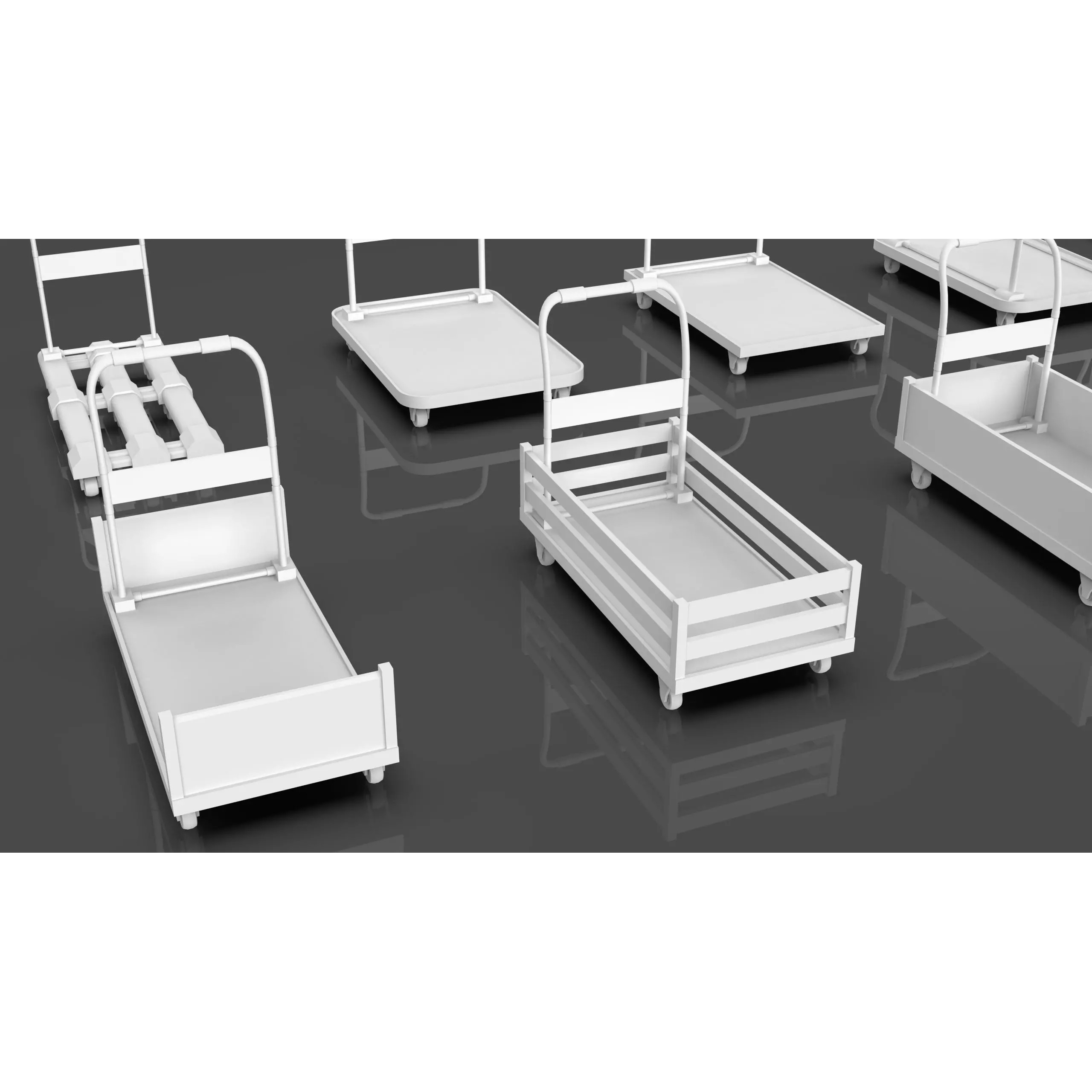 Bookshelf-Bunk Bed-Trolley Combo Pack - Low-Poly Game-Ready 3D Model - View 23