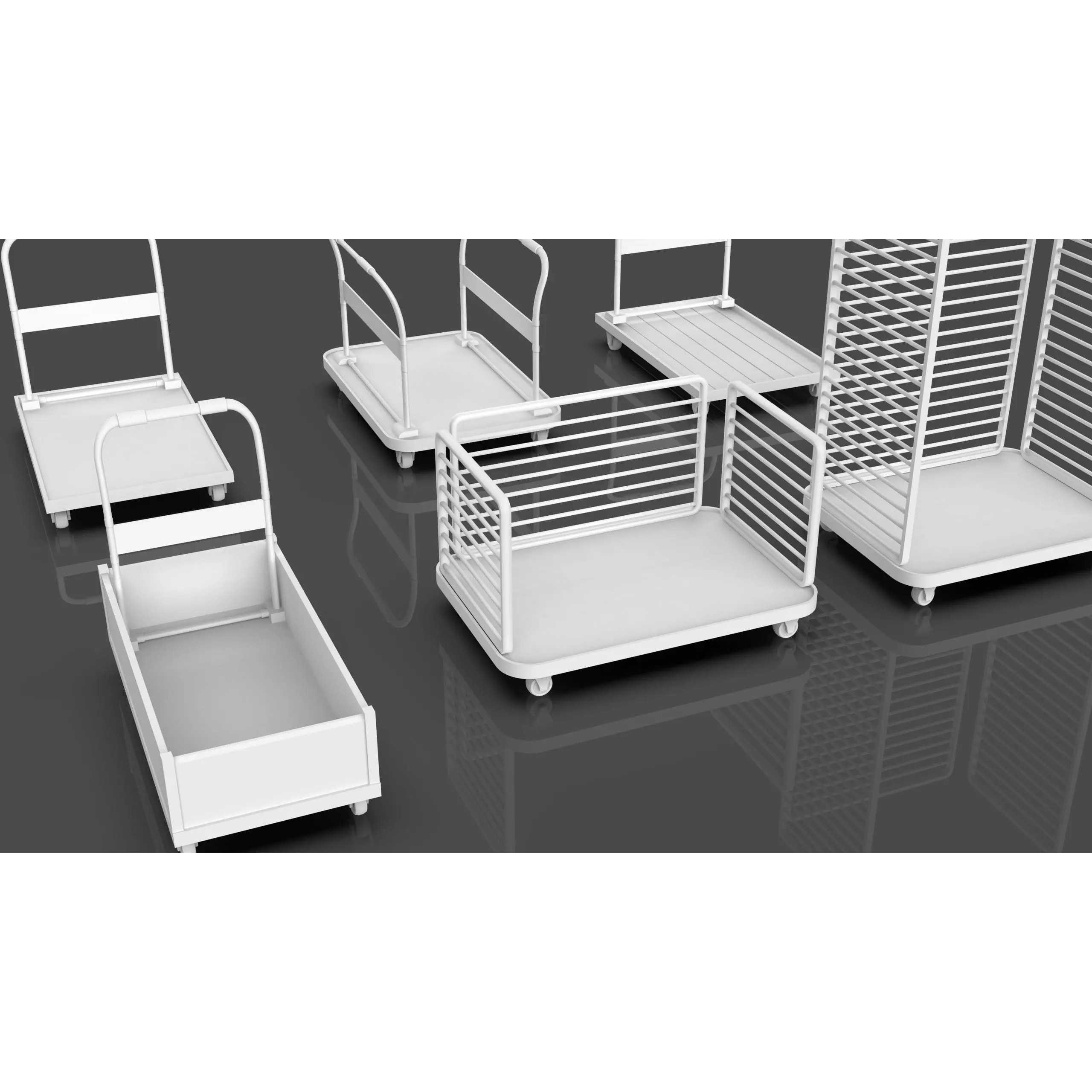 Bookshelf-Bunk Bed-Trolley Combo Pack - Low-Poly Game-Ready 3D Model - View 24