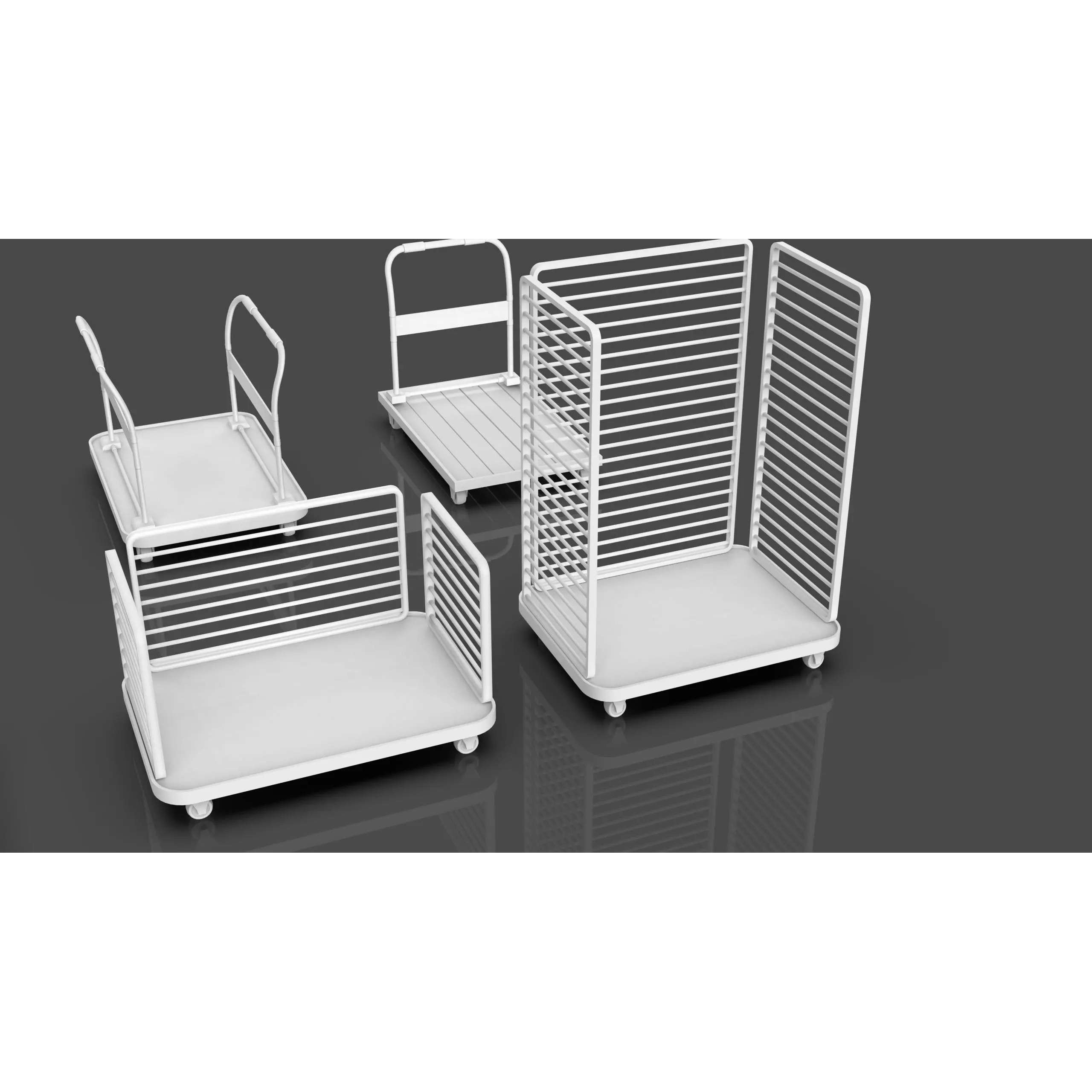 Bookshelf-Bunk Bed-Trolley Combo Pack - Low-Poly Game-Ready 3D Model - View 25