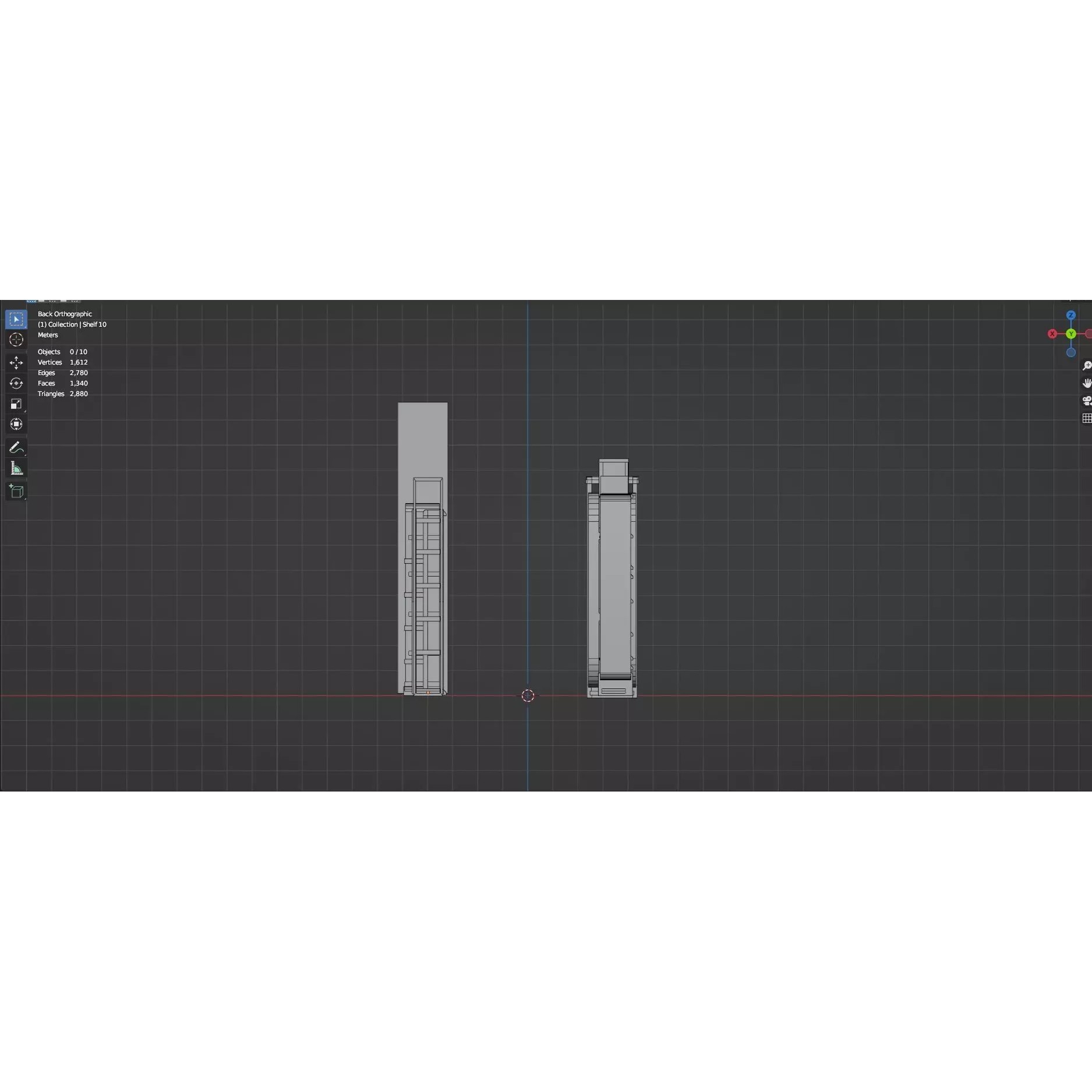 Bookshelf-Bunk Bed-Trolley Combo Pack - Low-Poly Game-Ready 3D Model - View 29