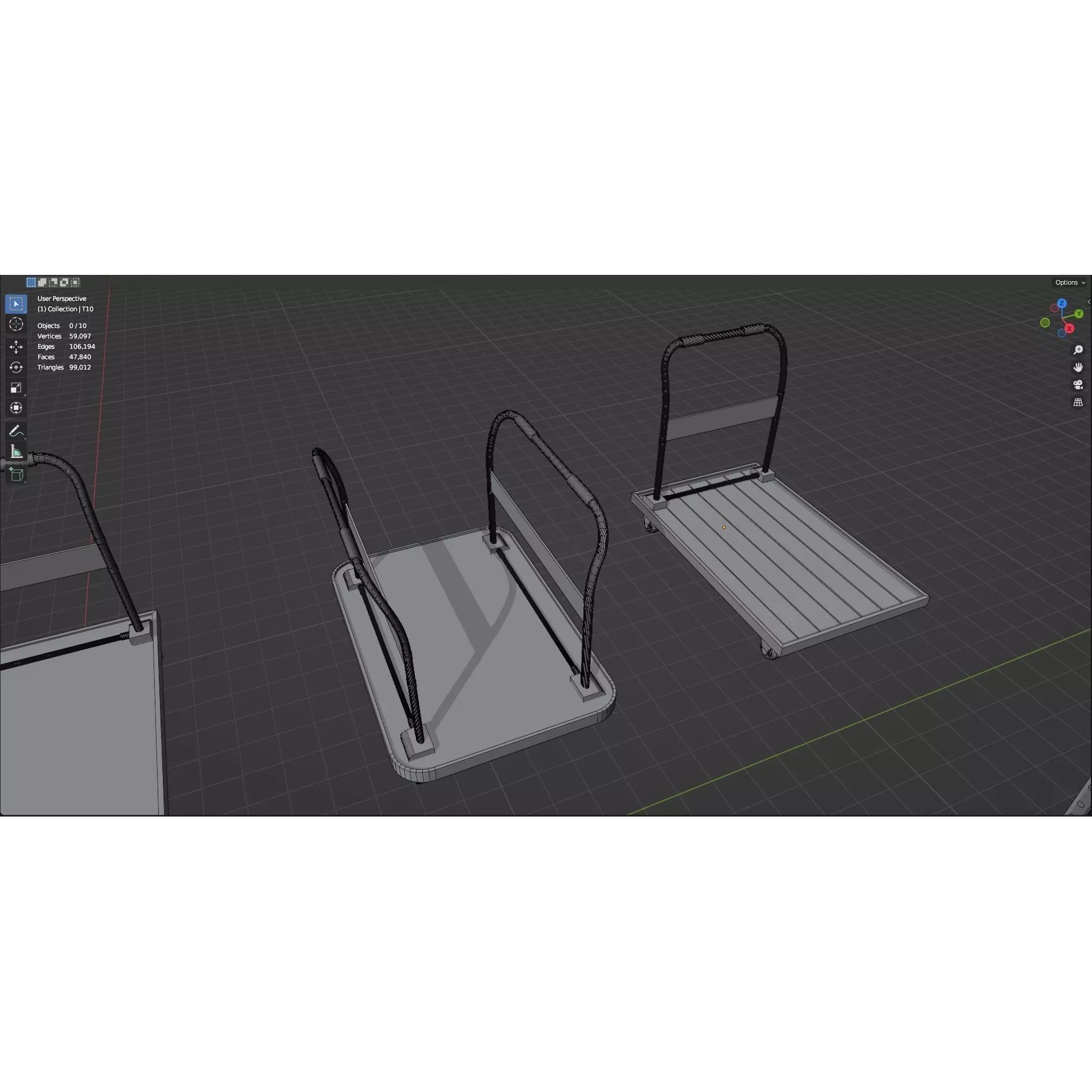 Bookshelf-Bunk Bed-Trolley Combo Pack - Low-Poly Game-Ready 3D Model - View 34