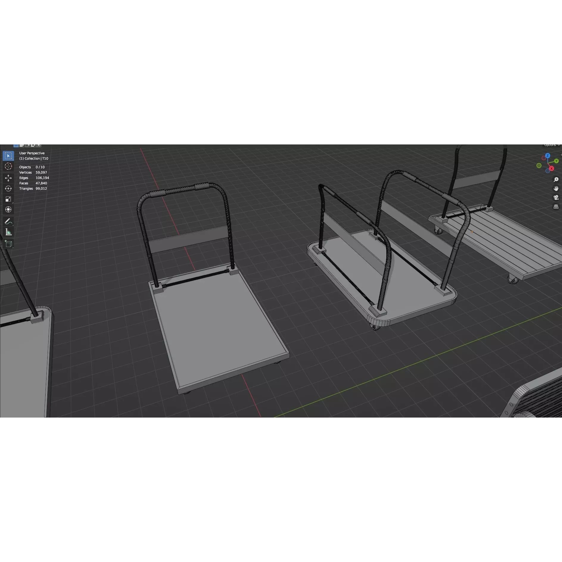 Bookshelf-Bunk Bed-Trolley Combo Pack - Low-Poly Game-Ready 3D Model - View 35