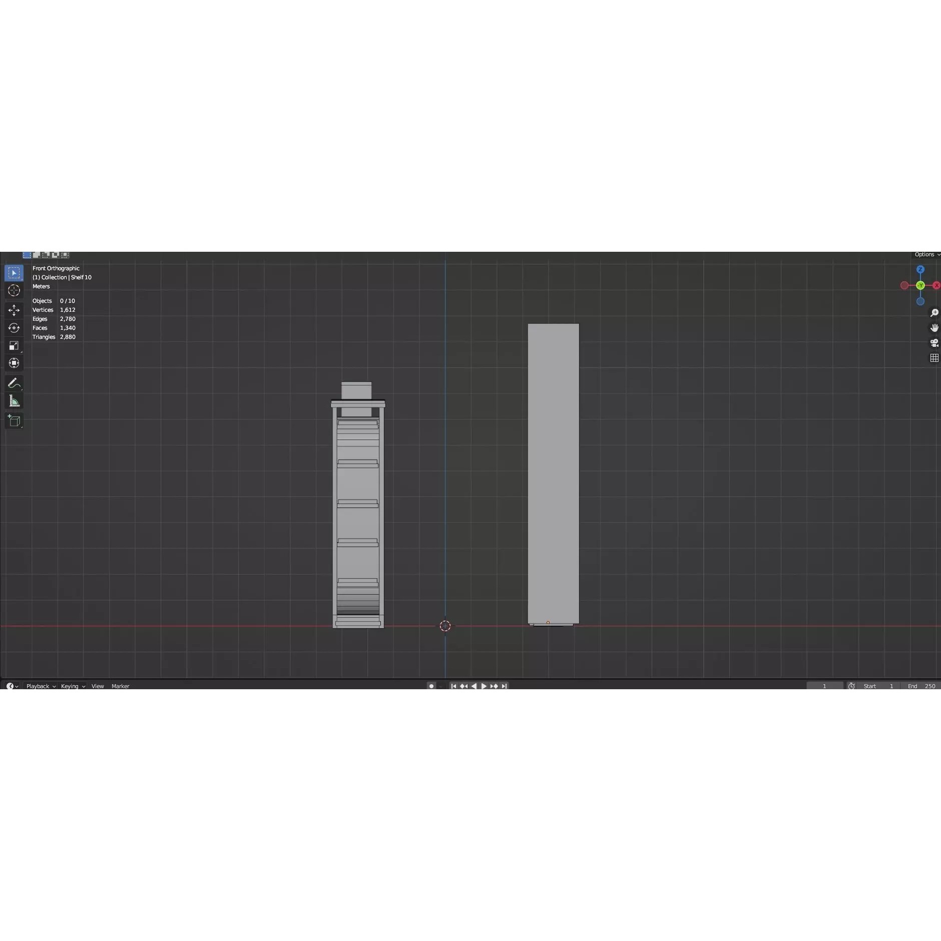 Bookshelf-Bunk Bed-Trolley Combo Pack - Low-Poly Game-Ready 3D Model - View 40