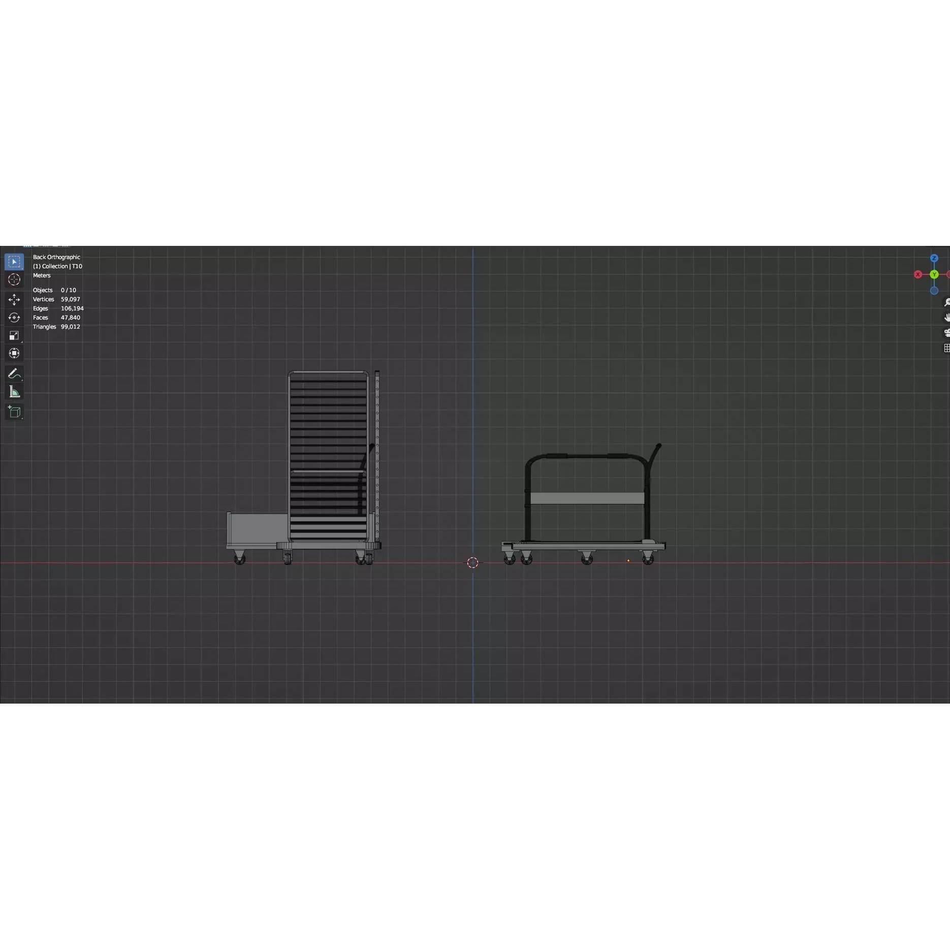 Bookshelf-Bunk Bed-Trolley Combo Pack - Low-Poly Game-Ready 3D Model - View 55