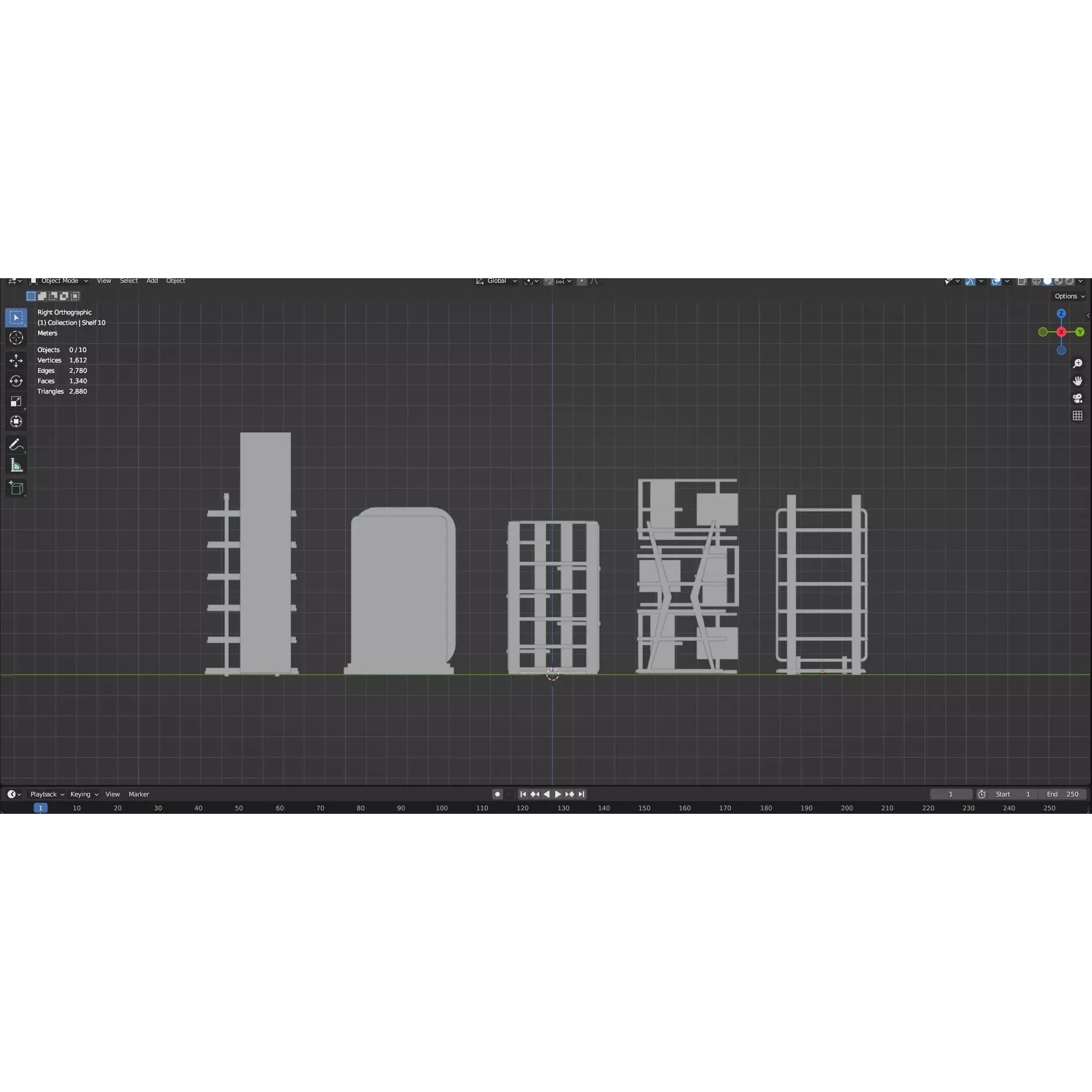 Bookshelf-Bunk Bed-Trolley Combo Pack - Low-Poly Game-Ready 3D Model - View 74