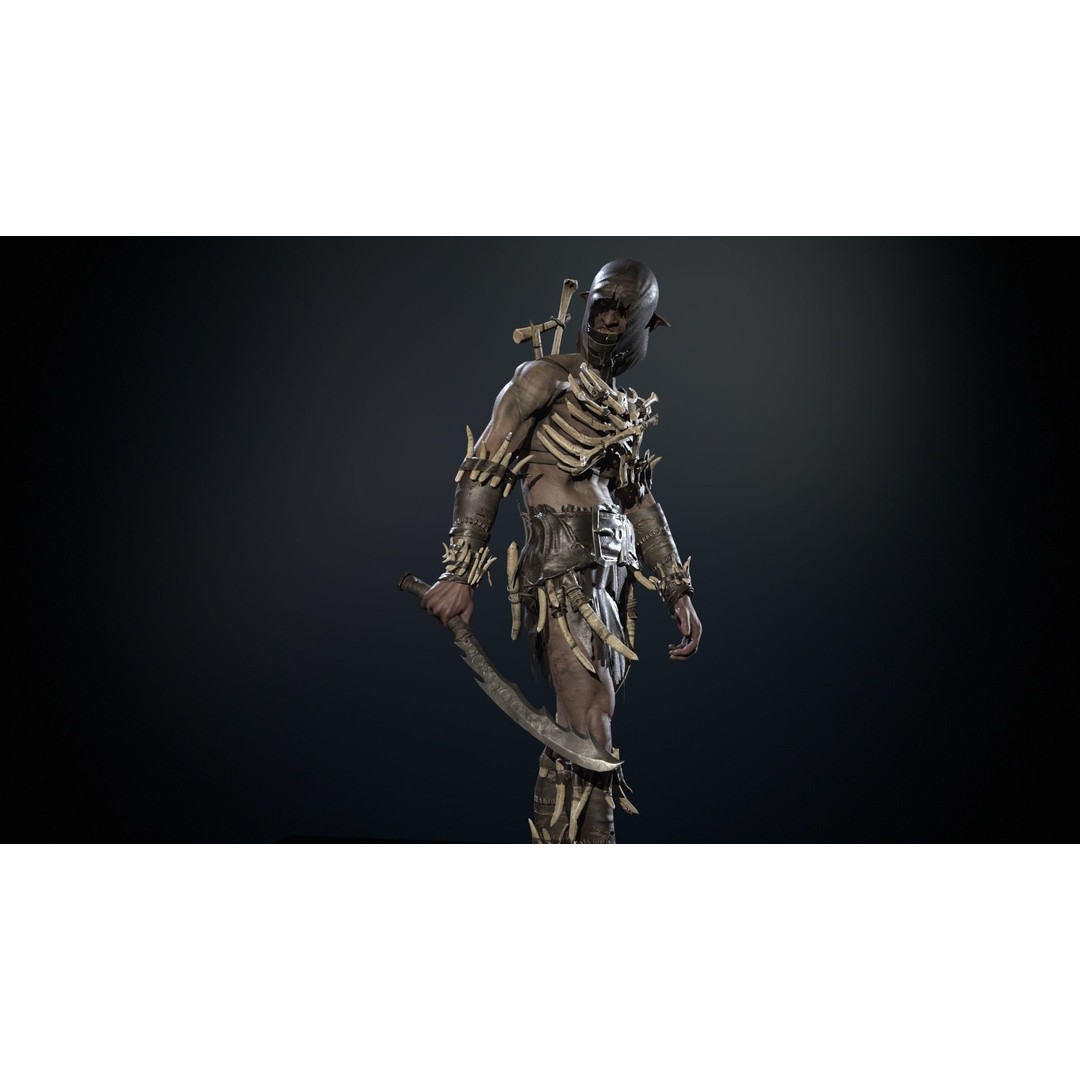 SkinnyOrc 3D Model – Low Poly Game Character, FBX, Rigged - View 12