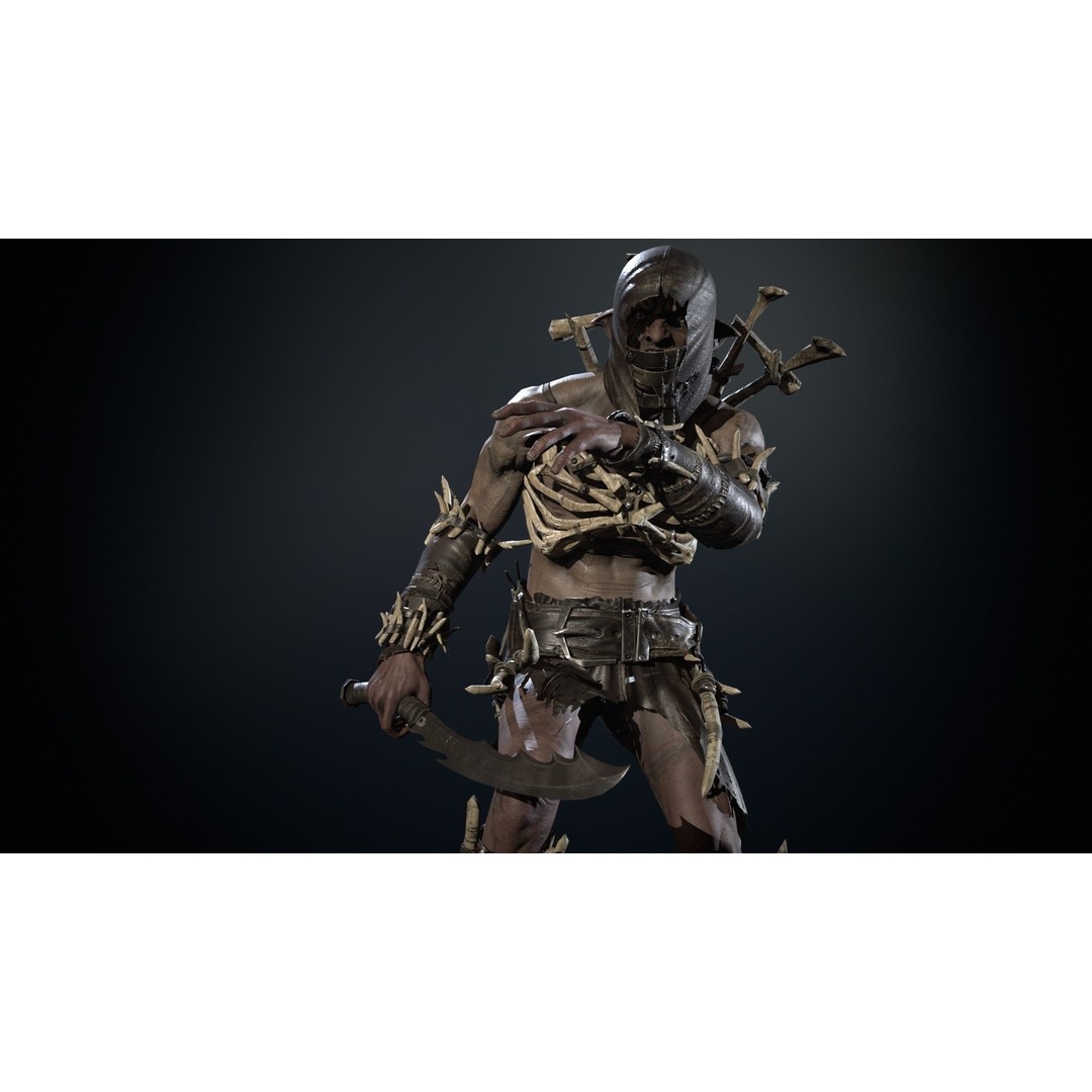 SkinnyOrc 3D Model – Low Poly Game Character, FBX, Rigged - View 13