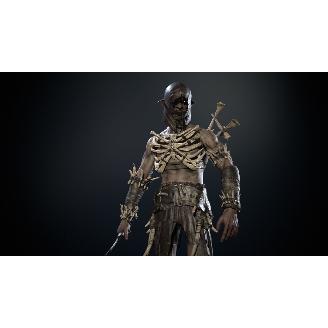 SkinnyOrc 3D Model – Low Poly Game Character, FBX, Rigged - View 15