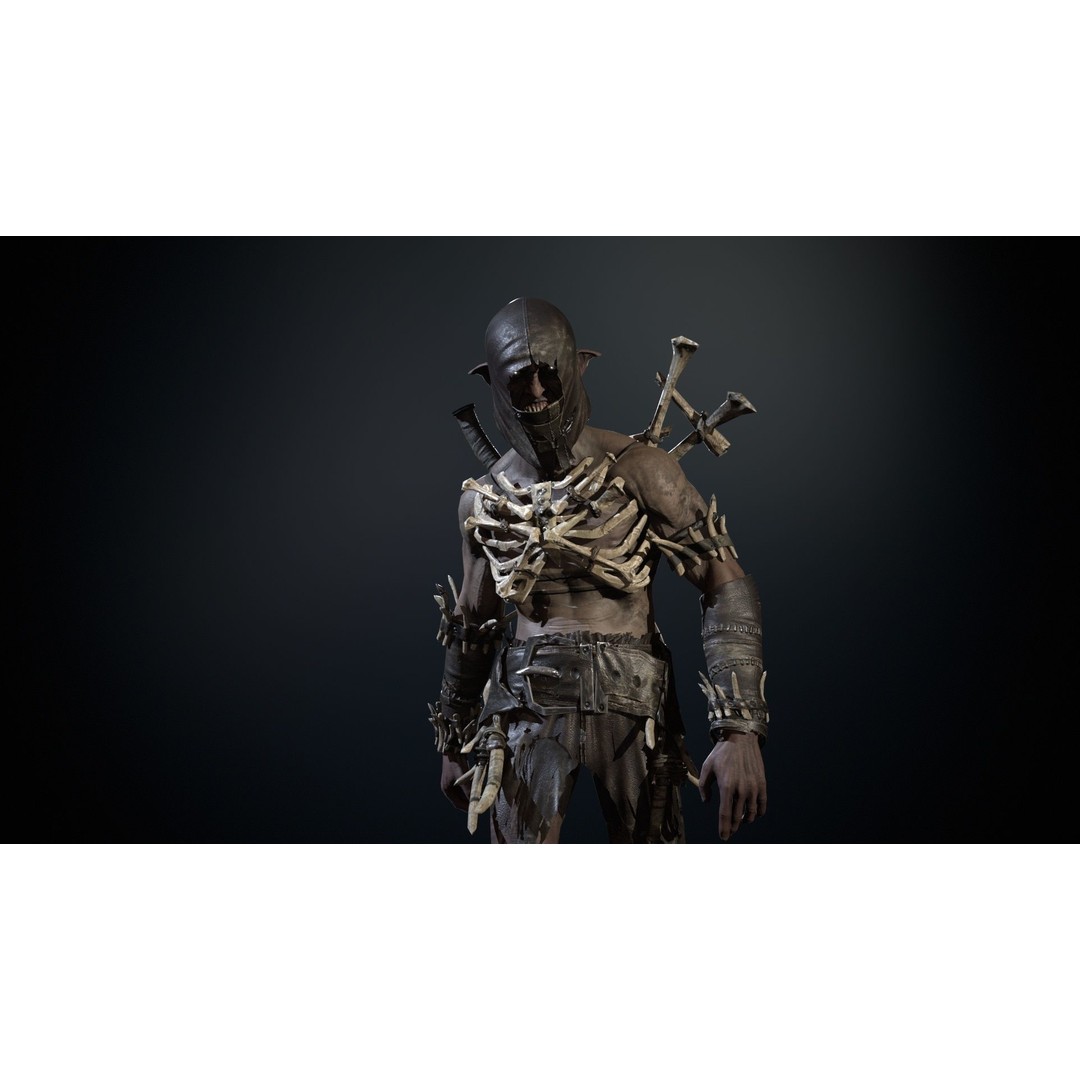 SkinnyOrc 3D Model – Low Poly Game Character, FBX, Rigged - View 16